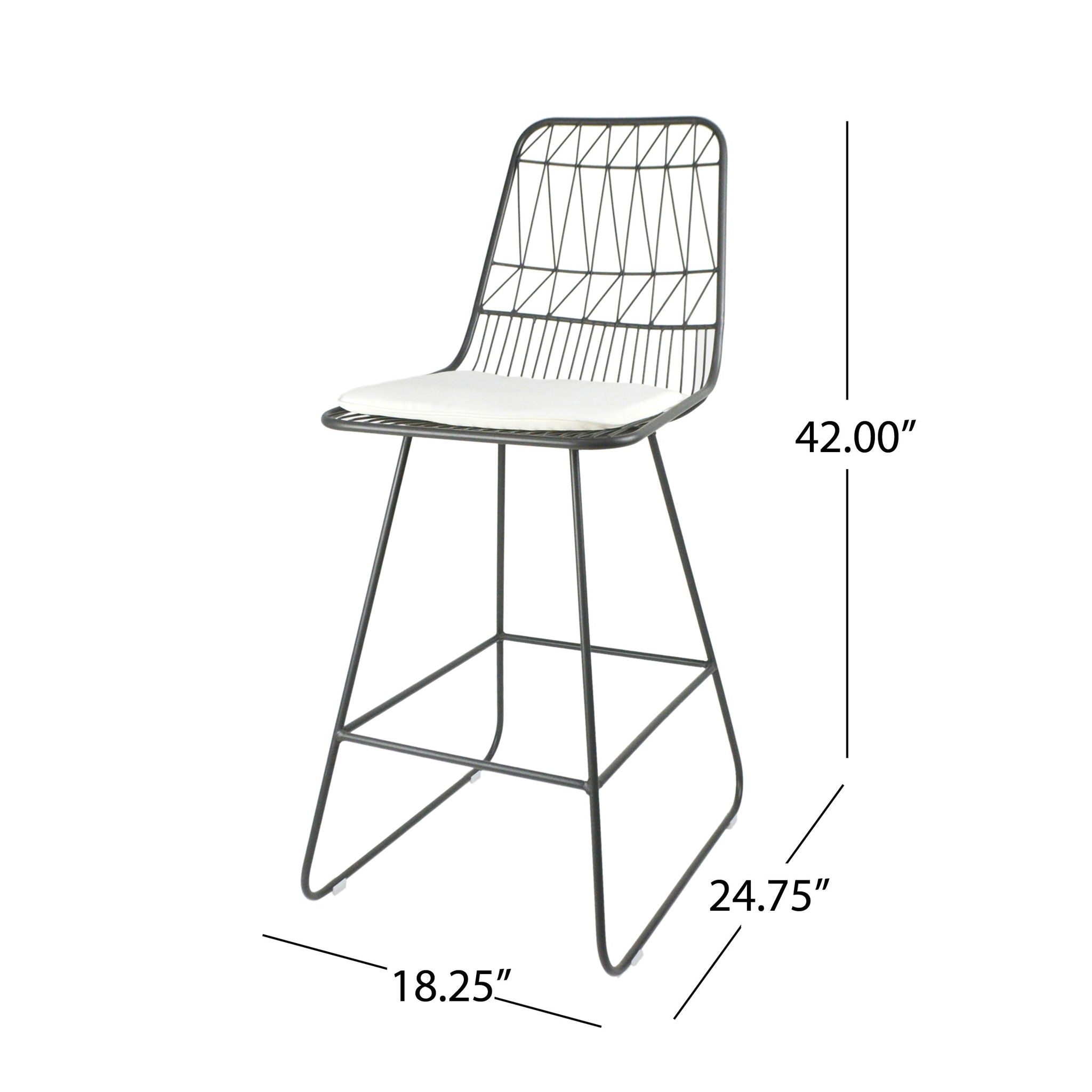 Yearning - Iron Counter Stool With Water Resistant Cushion