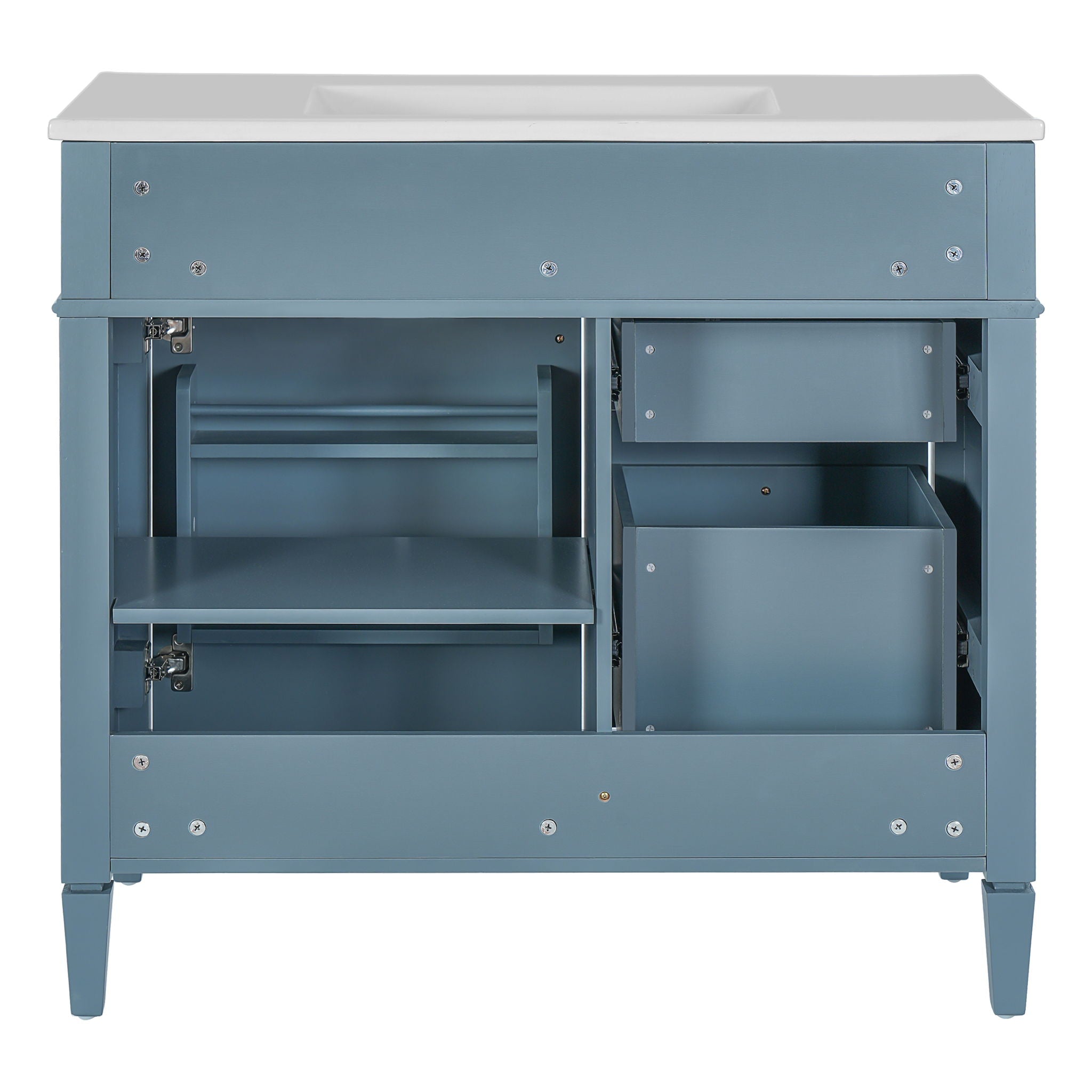 Bathroom Vanity With Top Sink, 2 Drawers And Tip Out Drawer