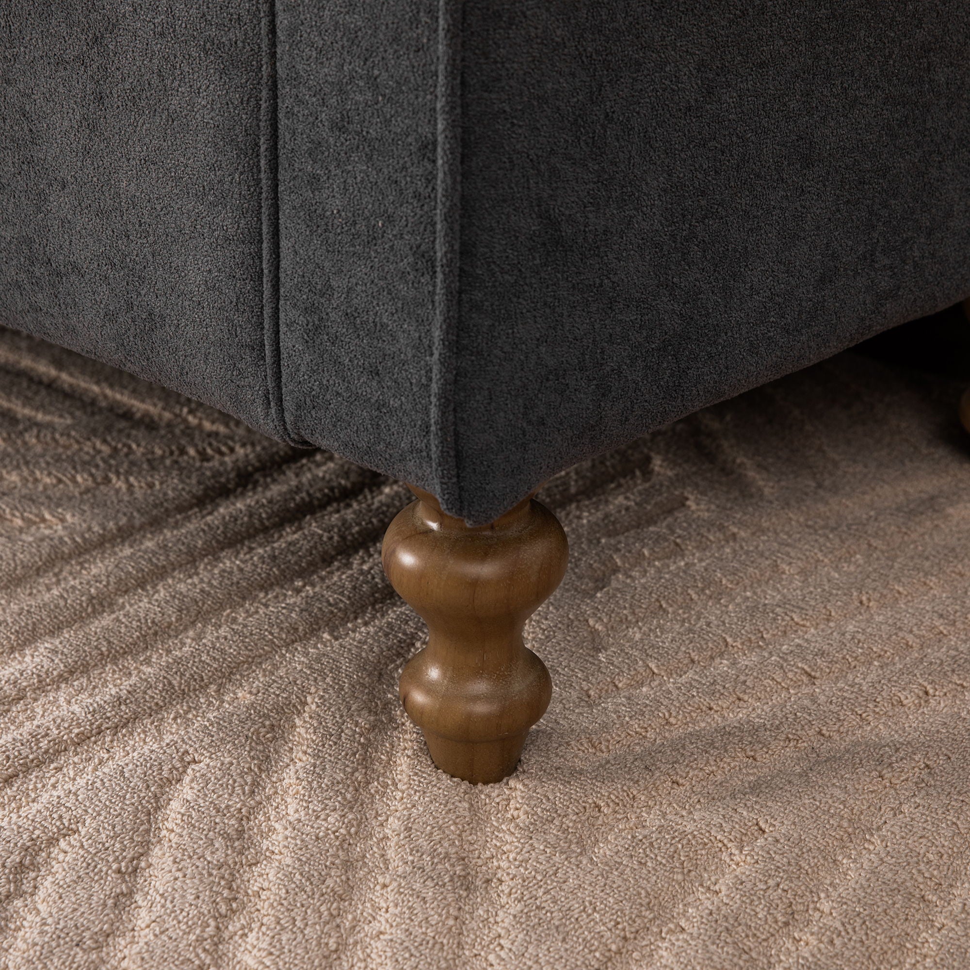 Wide Modern Upholstered Storage Bench With Rolled Armrest