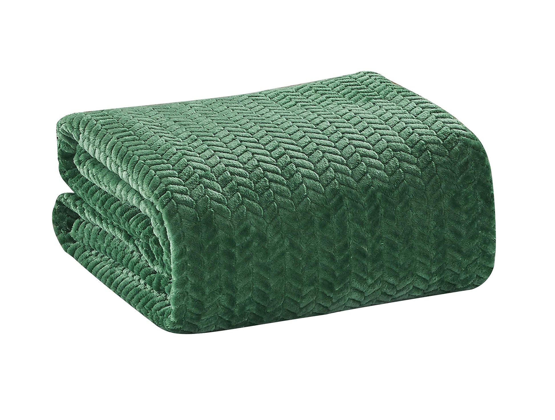 Decor&More HomeEssentials Extra Heavy and Plush Chevron Braided Microplush Jacquard Blanket - Best Buy Furniture