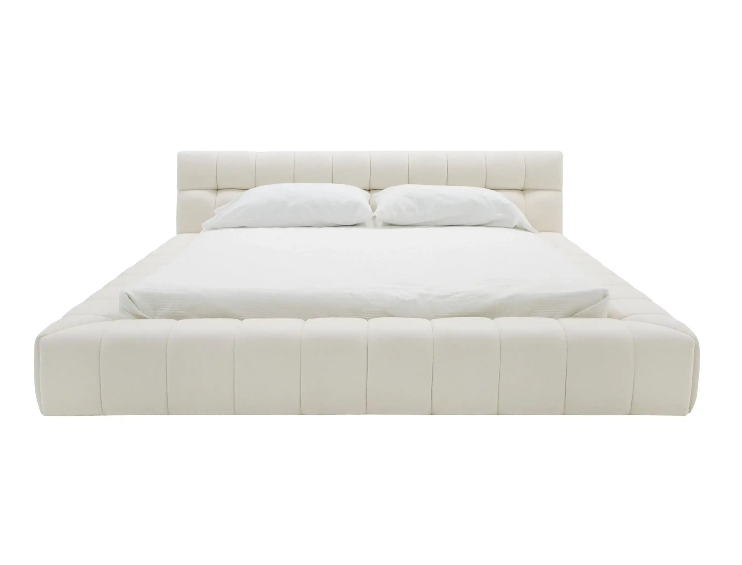 Divani Casa Tyree - Modern Tufted Off-White Fabric Bed King
