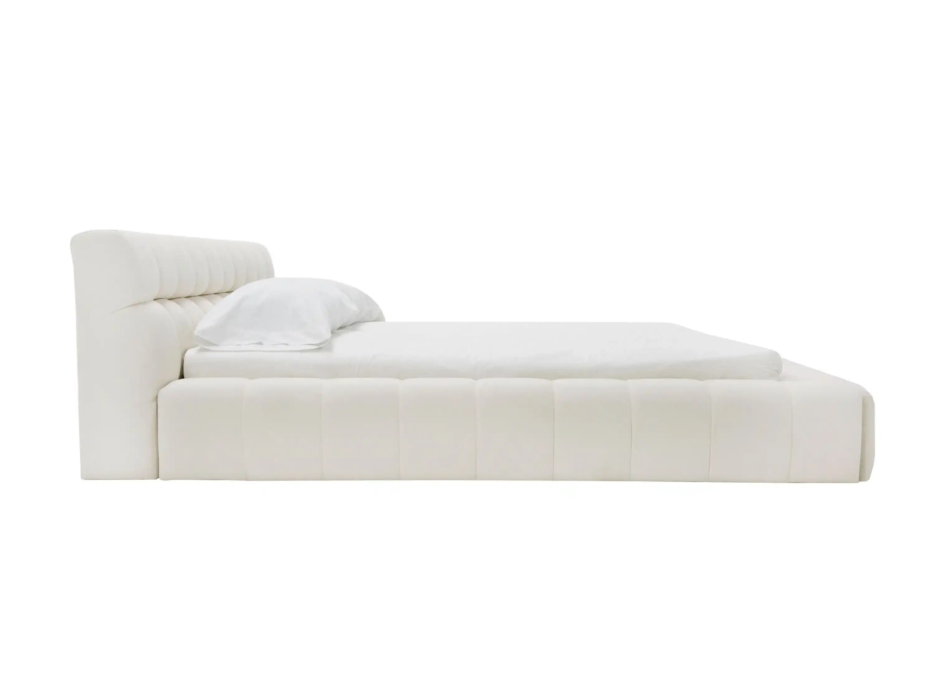 Divani Casa Tyree - Modern Tufted Off-White Fabric Bed King
