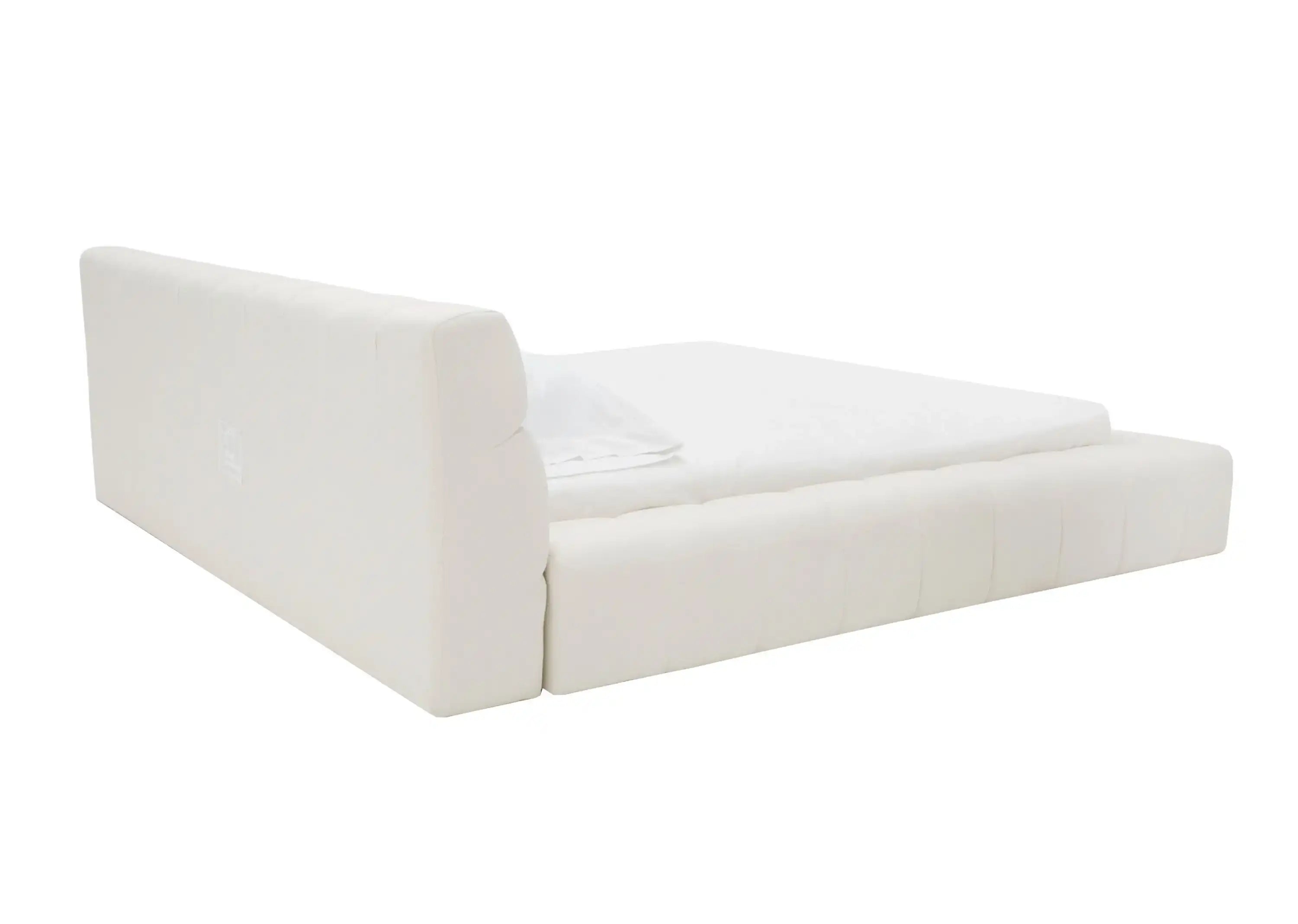 Divani Casa Tyree - Modern Tufted Off-White Fabric Bed King