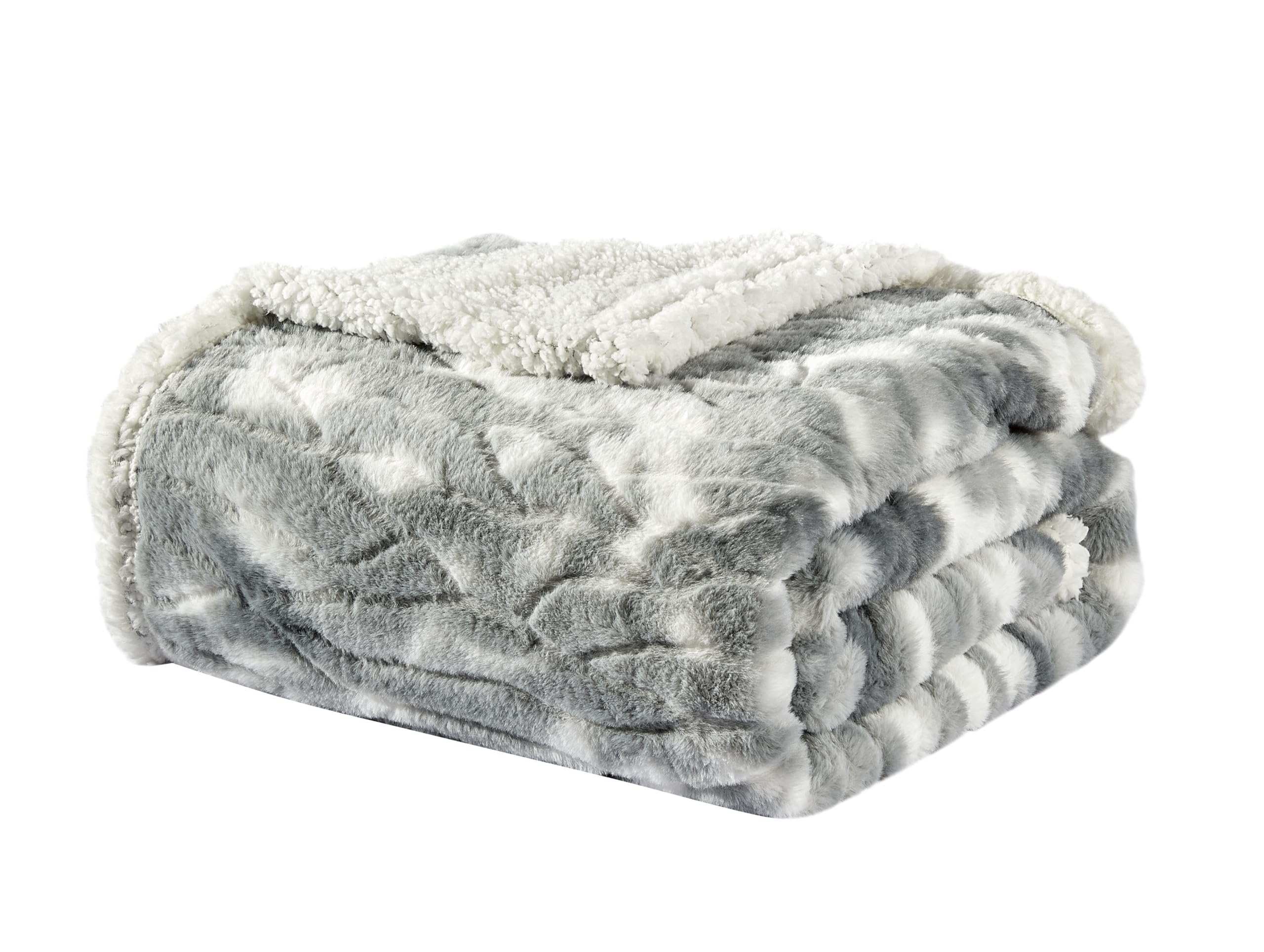 Faith, Hope, Love Home Decor King Size Alaska Faux Fur Sherpa Blanket - Best Buy Furniture