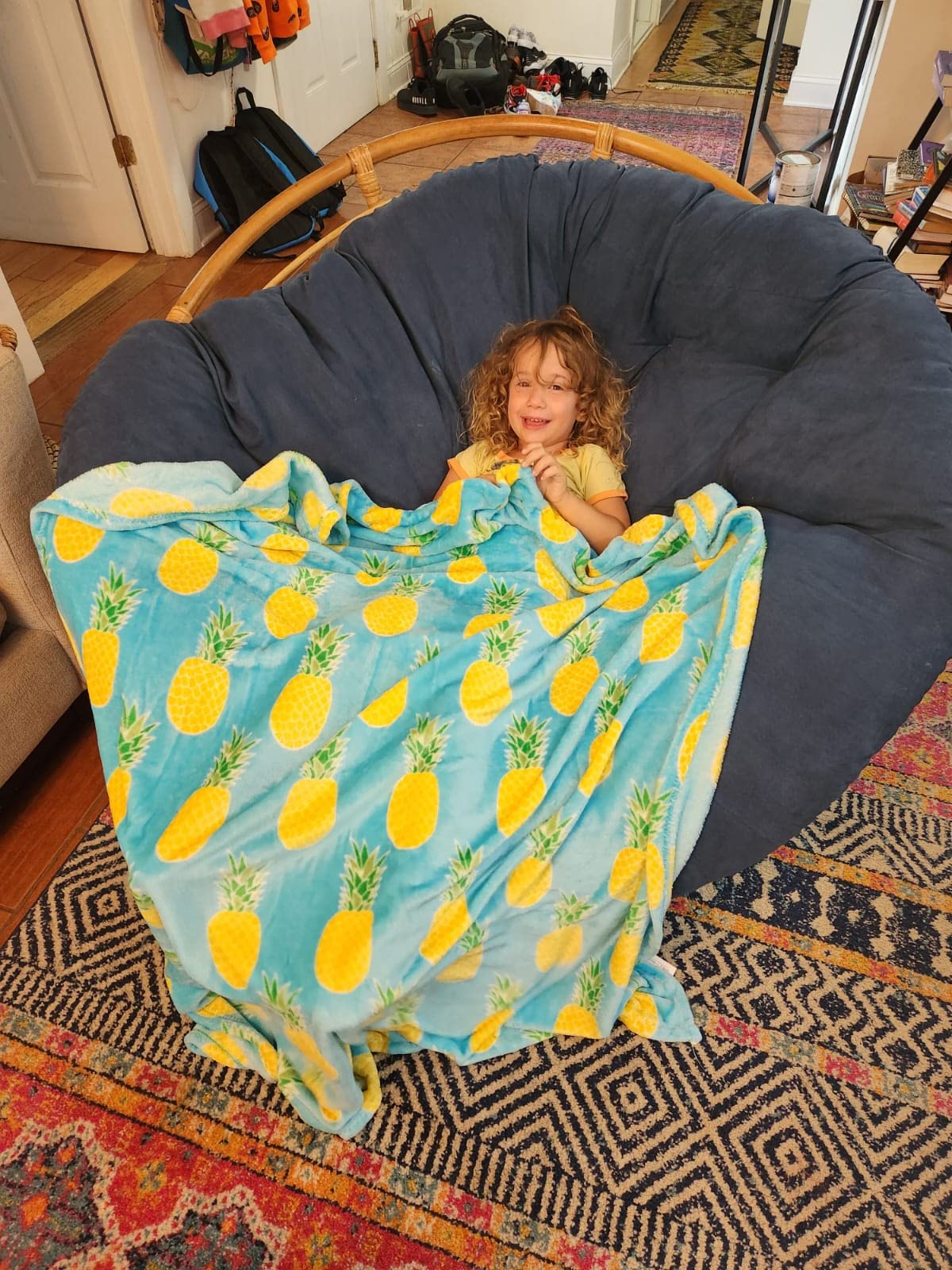 Summertime Whimsy Plush Fleece Throw Blanket (50" x 60") - Pineapple - Best Buy Furniture