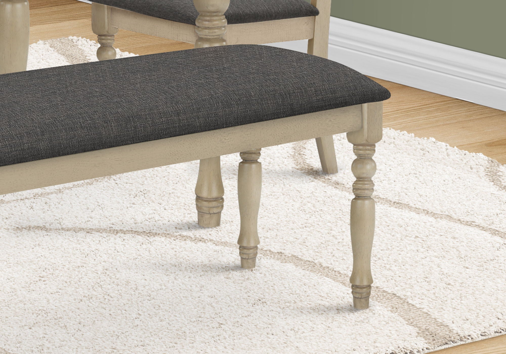 Bench, Rectangular, Upholstered, Transitional - Gray - Best Buy Furniture