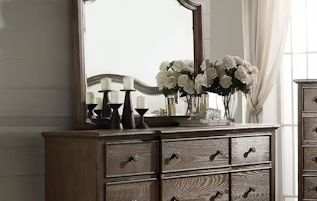 Baudouin - Weathered Mirror - Oak - Best Buy Furniture