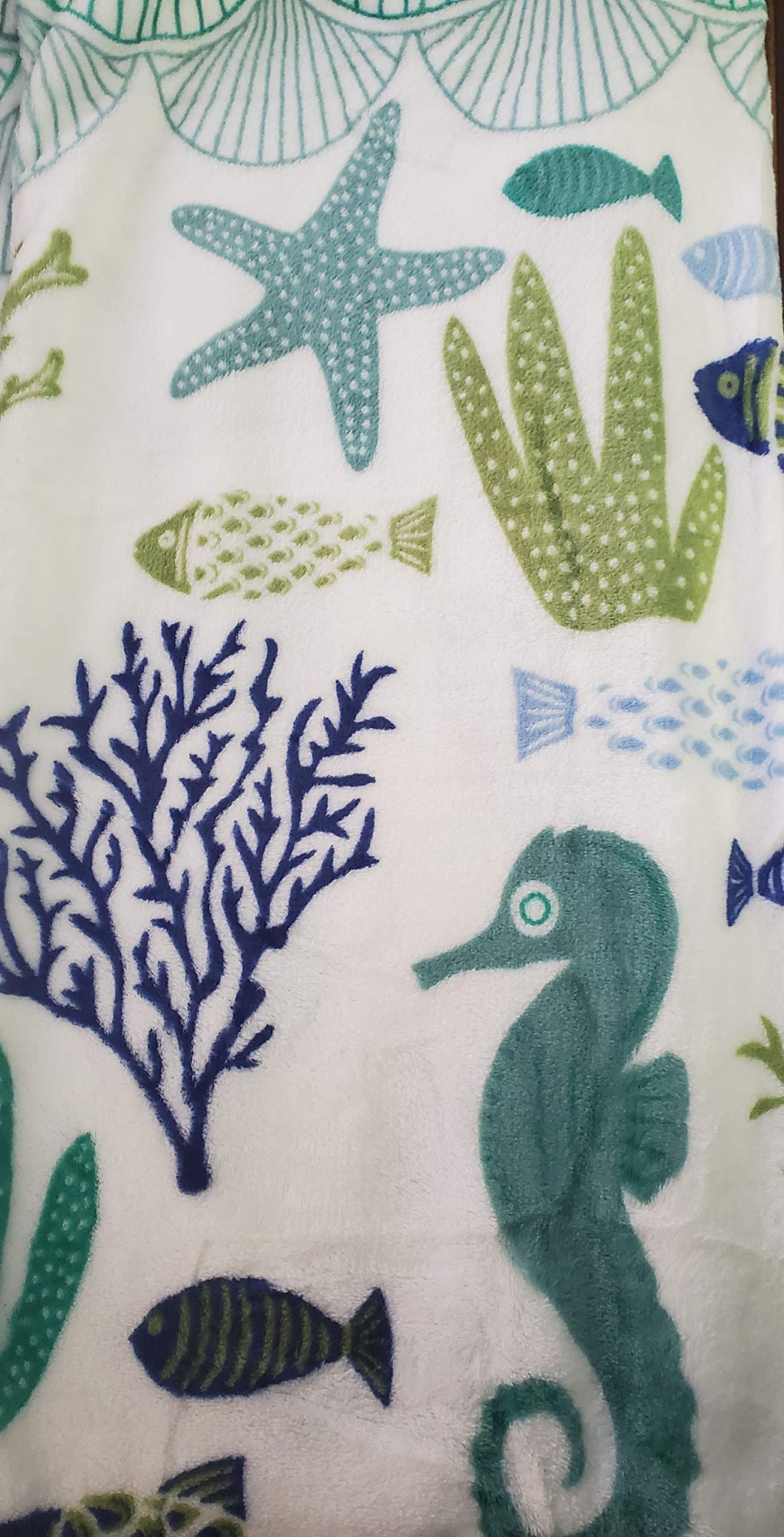 Decor&More Corales de Marina Blue Coral Seahorse Oceanic Microplush Throw Blanket Ocean Blanket for Boys and Girls and Kids of Any Age (50" x 60") - Best Buy Furniture