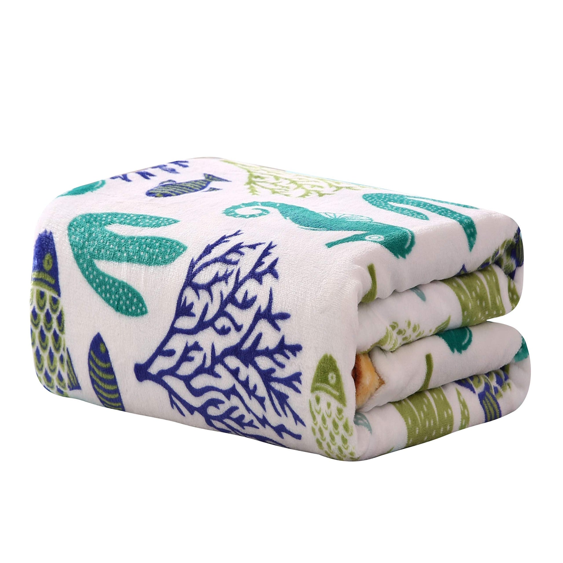 Decor&More Corales de Marina Blue Coral Seahorse Oceanic Microplush Throw Blanket Ocean Blanket for Boys and Girls and Kids of Any Age (50" x 60") - Best Buy Furniture