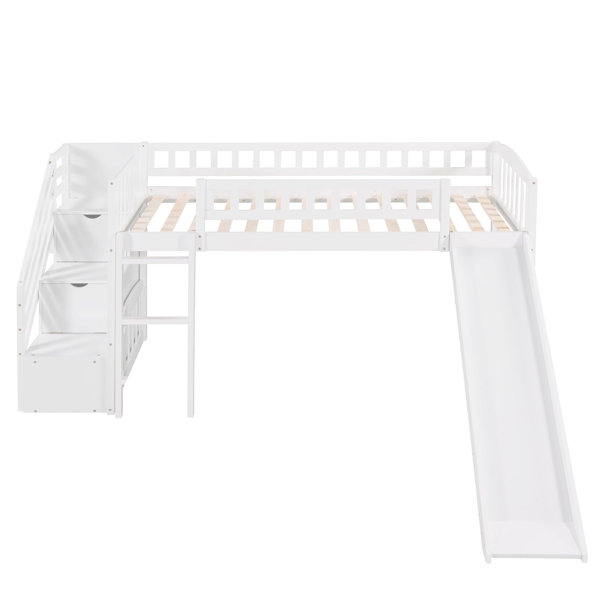 Loft Stairway Bed With 2 Drawers And Slide