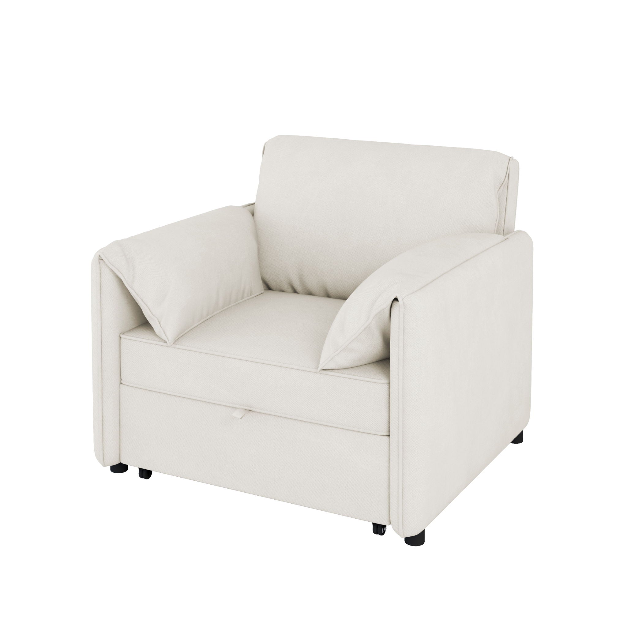 Convertible Pull Out Sofa Bed, 3 In 1 Convertible Sleeper Chair Adjustable Backrest With Thicked Cushions