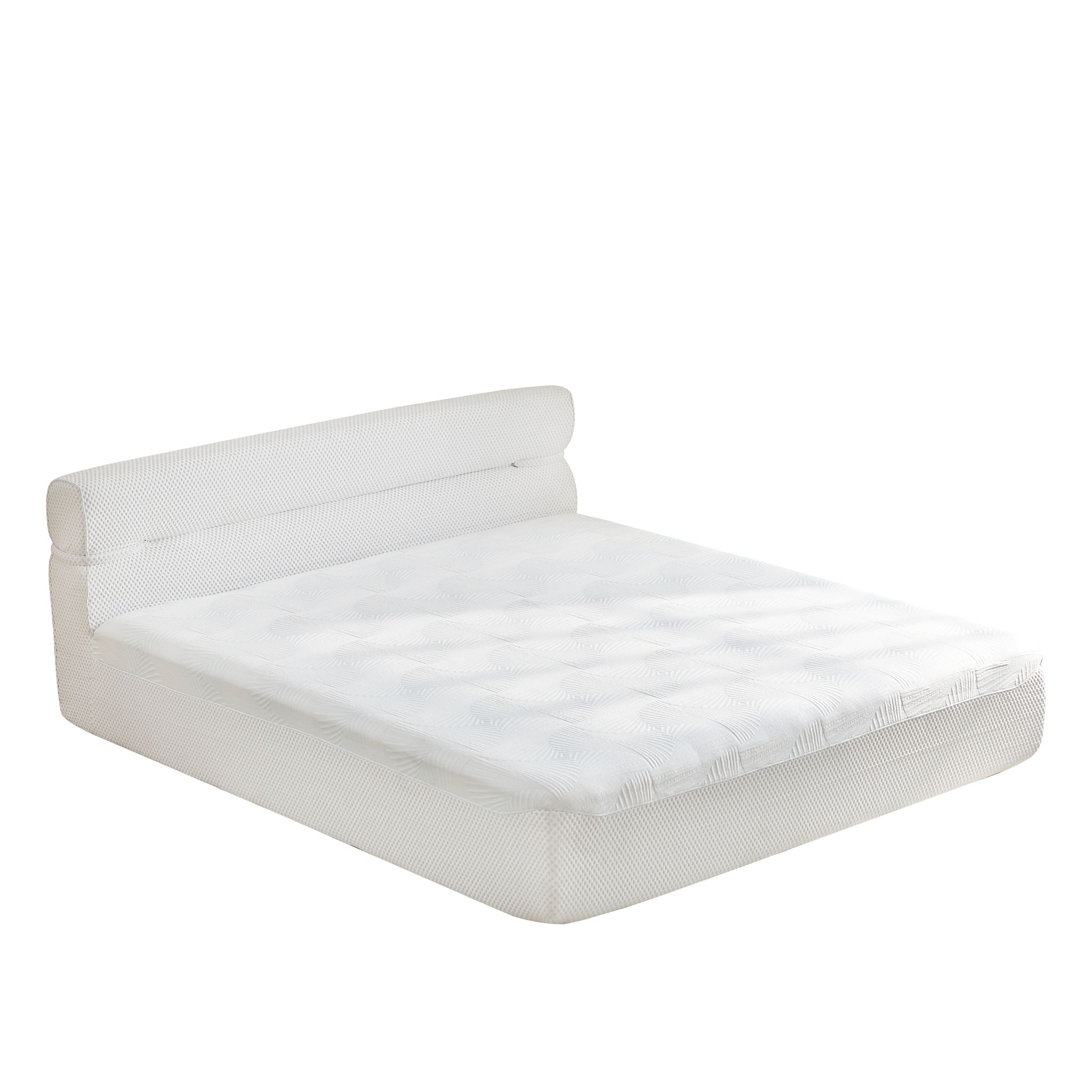 Full Mattress & Bed Frame With Cool , Innovative All In One, Pressure Relief, Motion Isolation - White