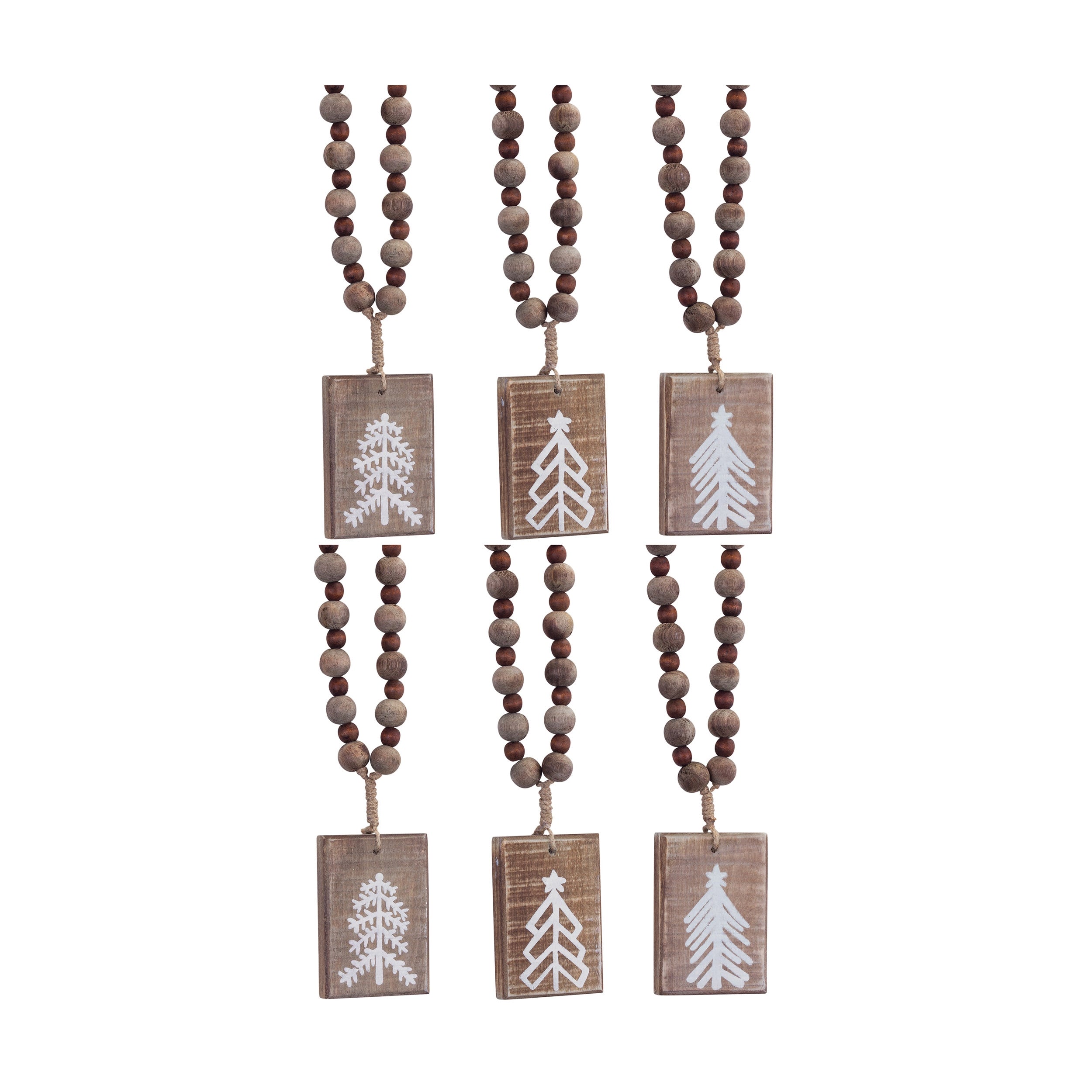 Rustic-Wood-Tree-Tag-Ornament-with-Beaded-Hanger-(Set-of-6)-Christmas-Ornaments