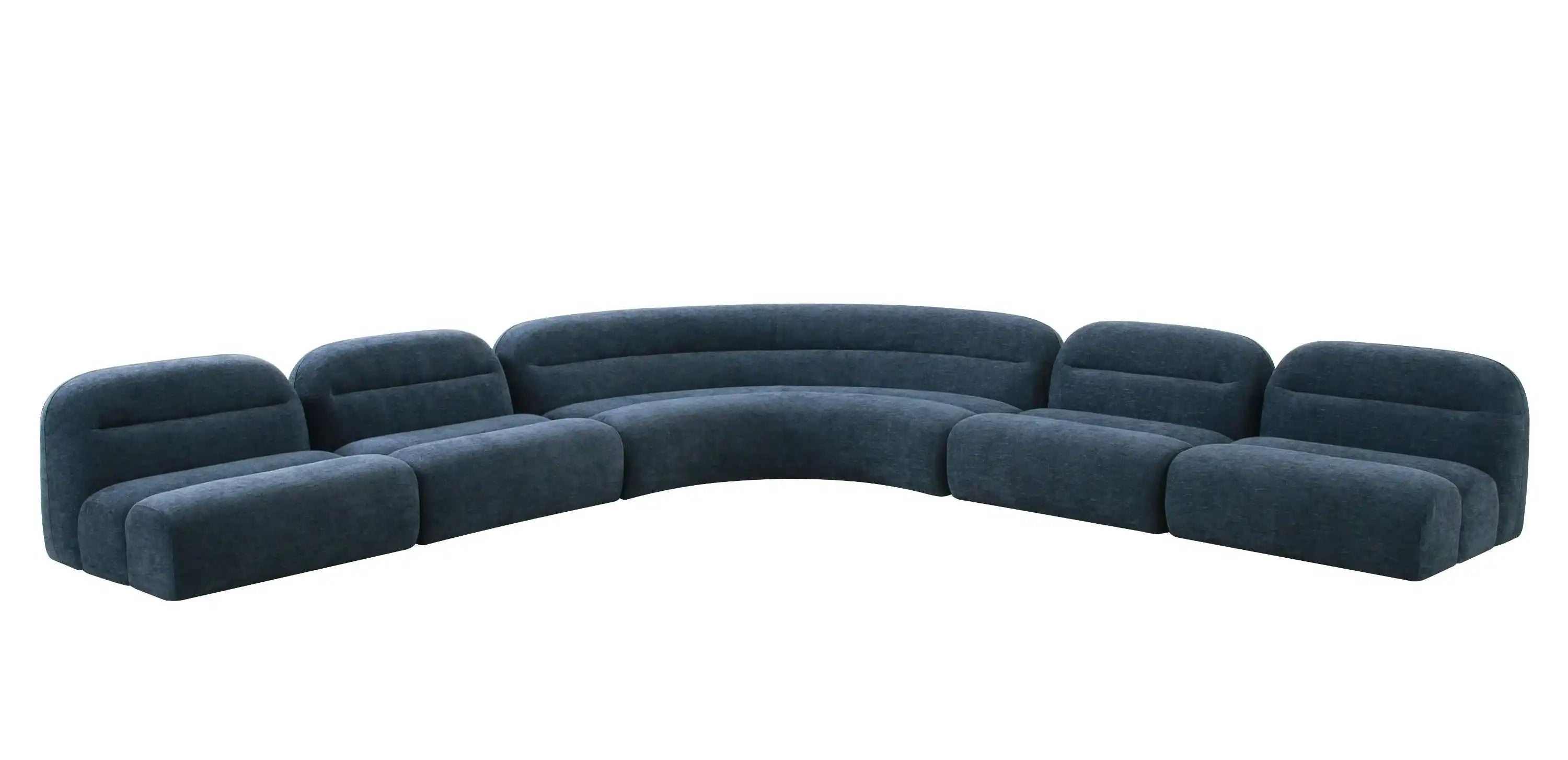 Divani Casa Forman – Modern Blue Fabric Modular Sectional Sofa