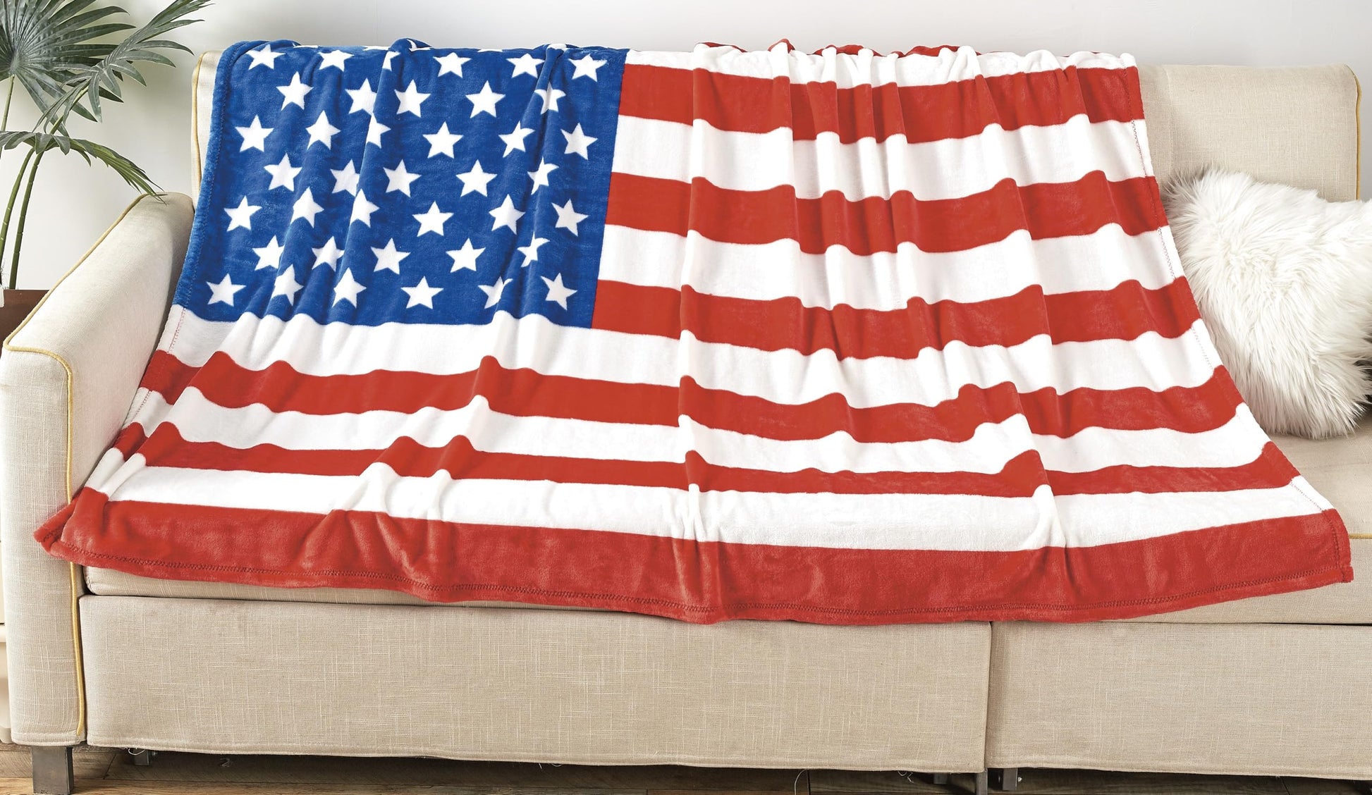 FAITH, HOPE, LOVE HOME DECOR American Flag Oversized 50" x 70" Throw Blanket - Best Buy Furniture