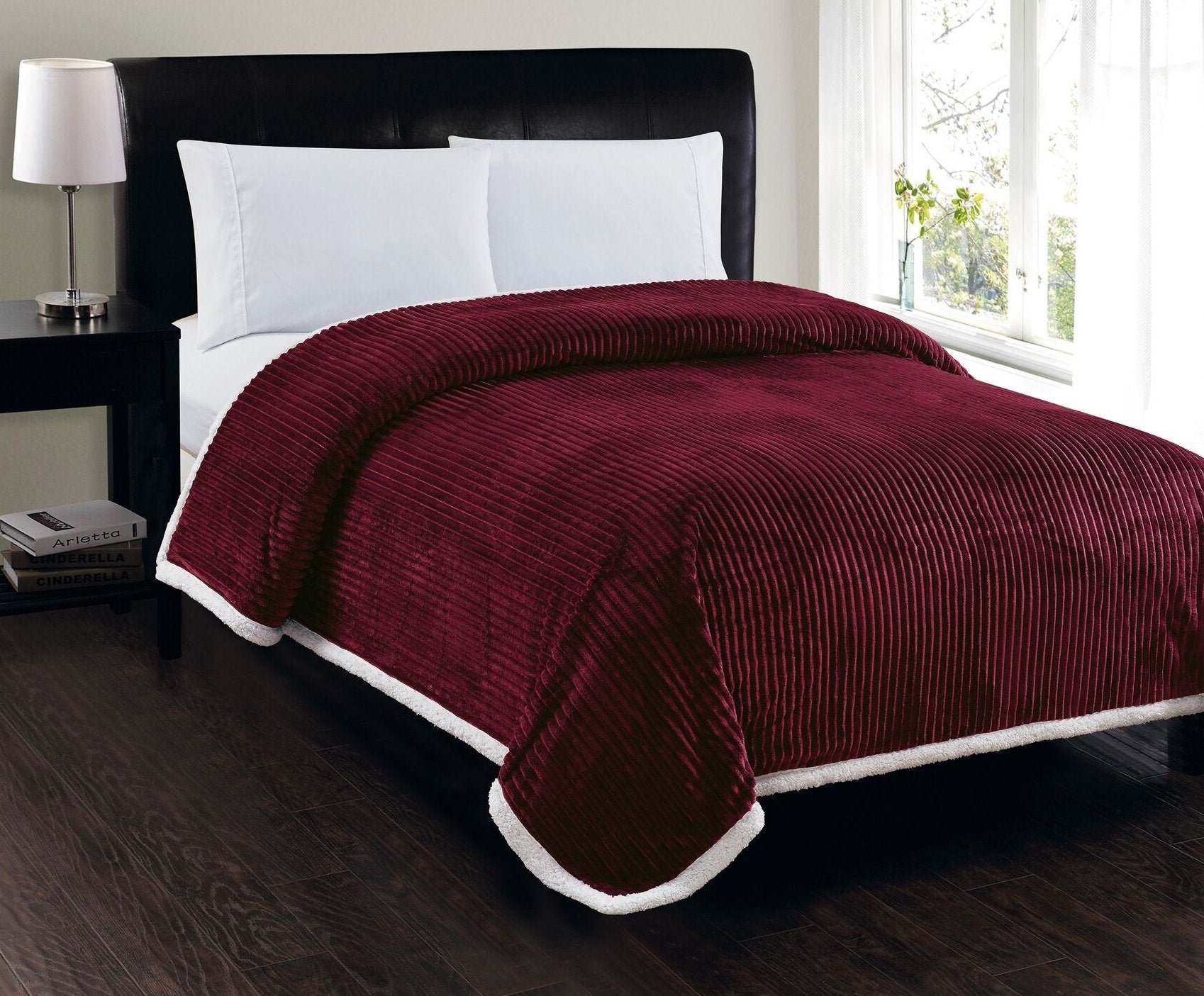 Decor&More Ultra Lush Reversible Sherpa Corduroy Blanket - Best Buy Furniture