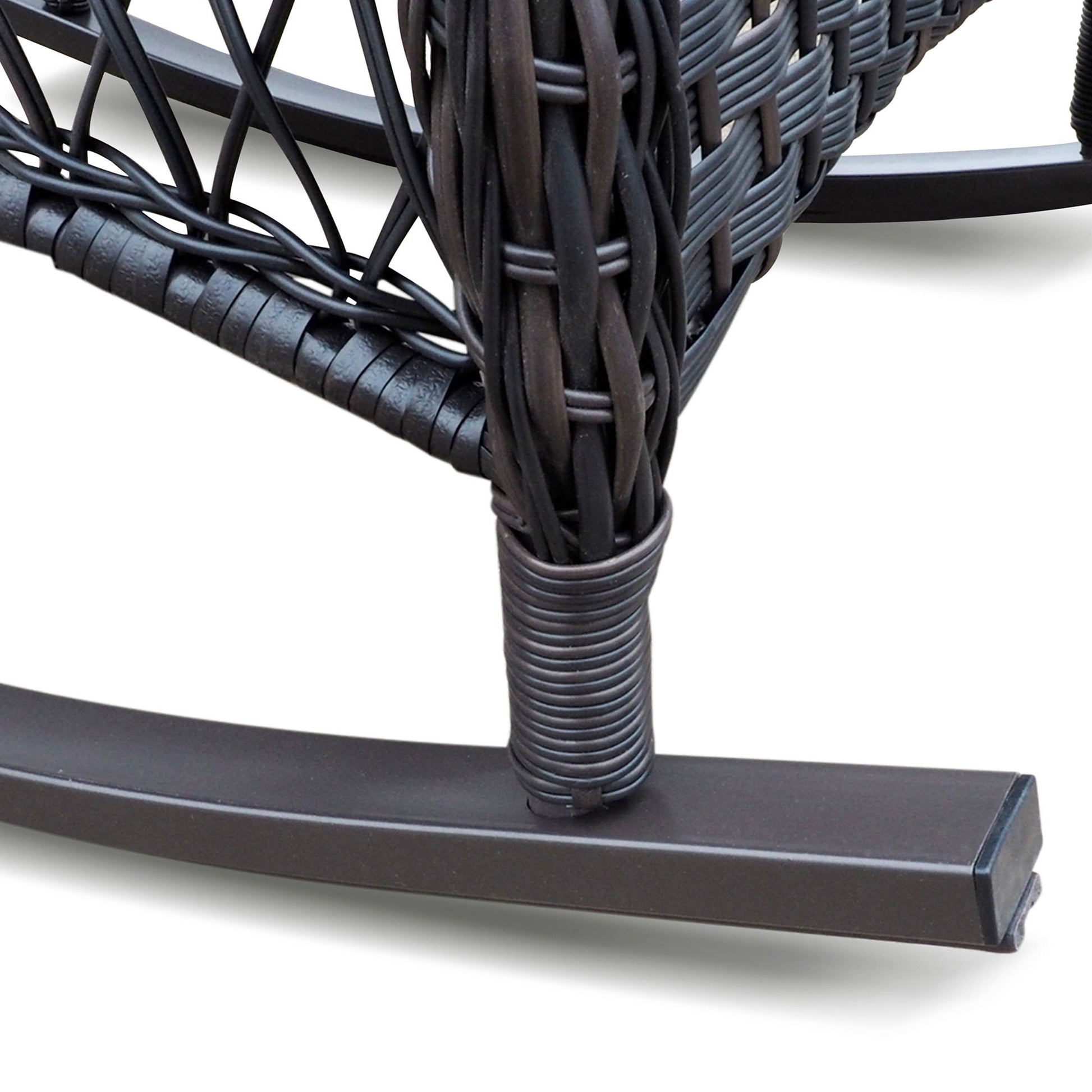 Garden Rocking Chair, Outdoor Rattan Rocker Chair With All-Weather Hand-Woven Resin Wicker, Patio Relaxing Lounge Furniture With Powder-Coated Metal Frame For Backyard, Porch - Brown / Beige - Best Buy Furniture