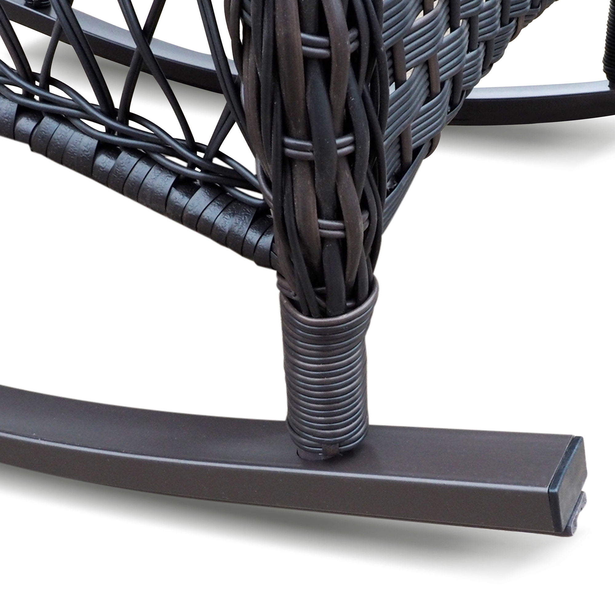 Garden Rocking Chair, Outdoor Rattan Rocker Chair With All-Weather Hand-Woven Resin Wicker, Patio Relaxing Lounge Furniture With Powder-Coated Metal Frame For Backyard, Porch - Brown / Beige - Best Buy Furniture