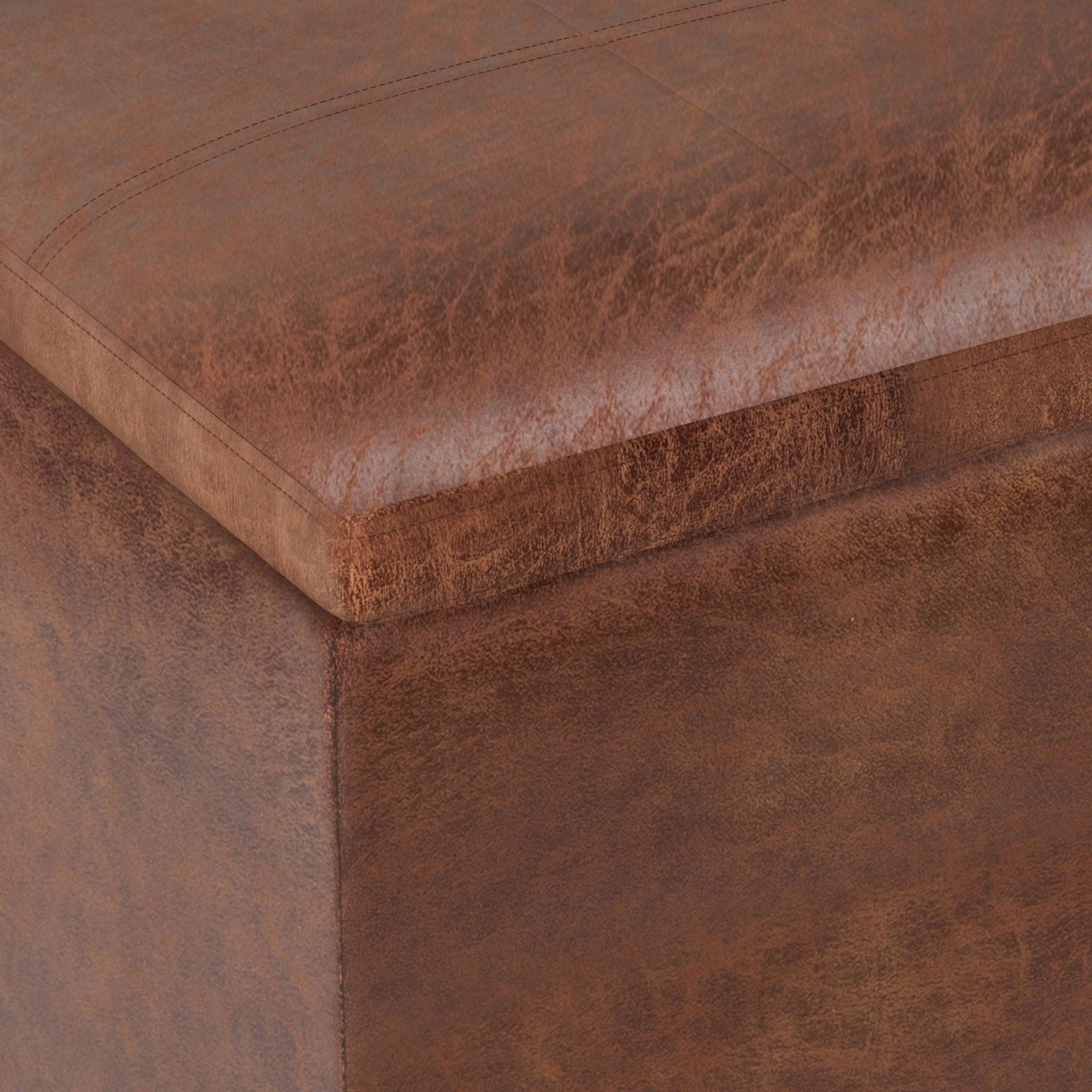 Rockwood - Upholstered Cube Storage Ottoman With Tray