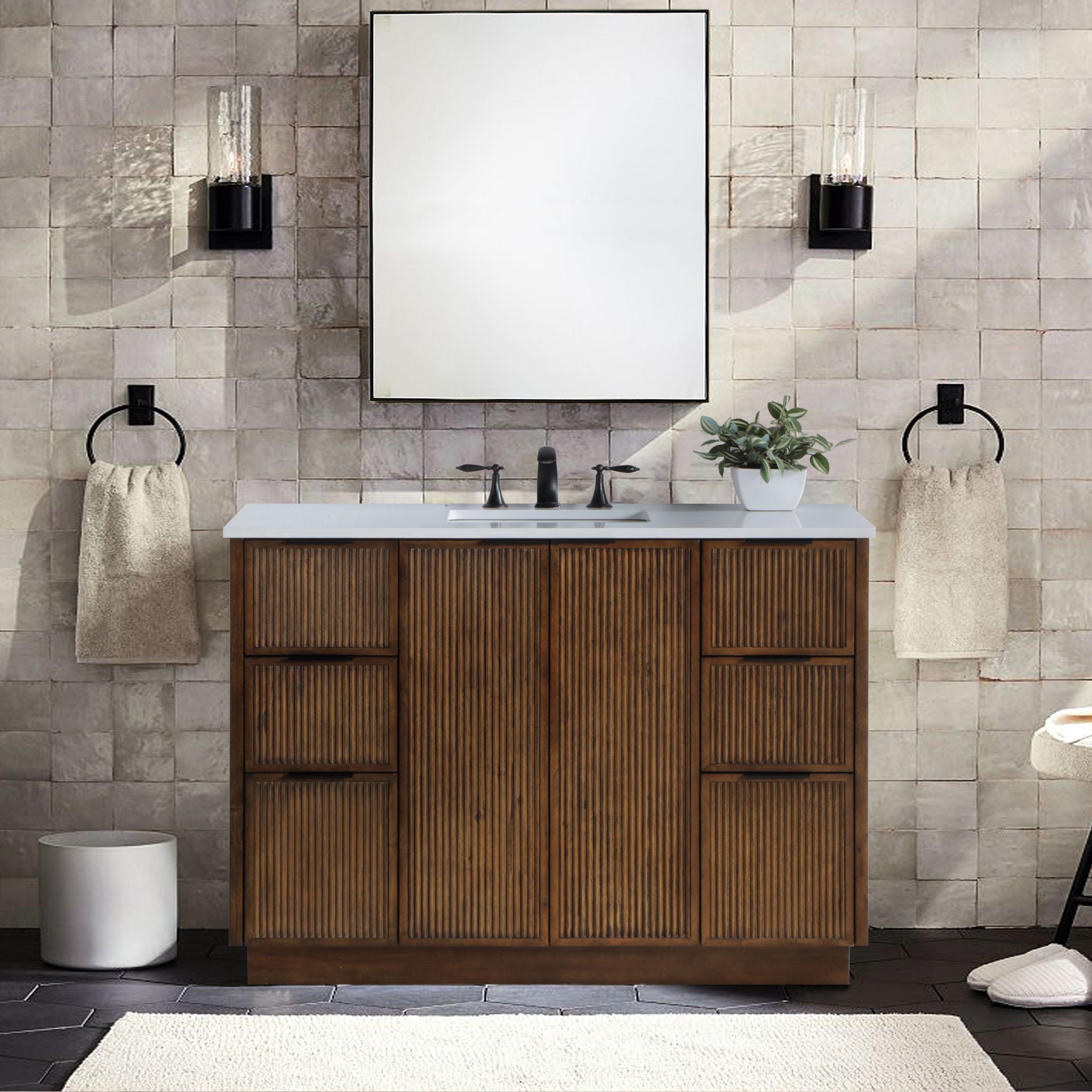 Willard - Engineered Stone And Solid Wood Bathroom Vanity