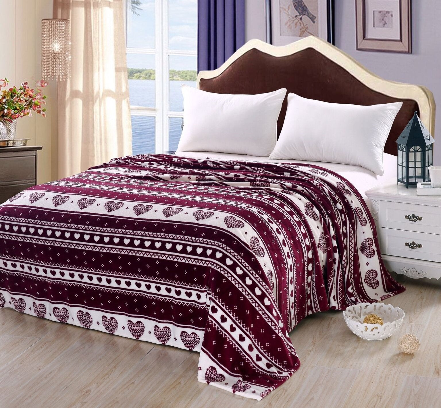 Faith, Hope, Love Home Decor Valentine's Day Velvet Touch Amore Love Filled Heart King Size Microplush Blanket - Best Buy Furniture