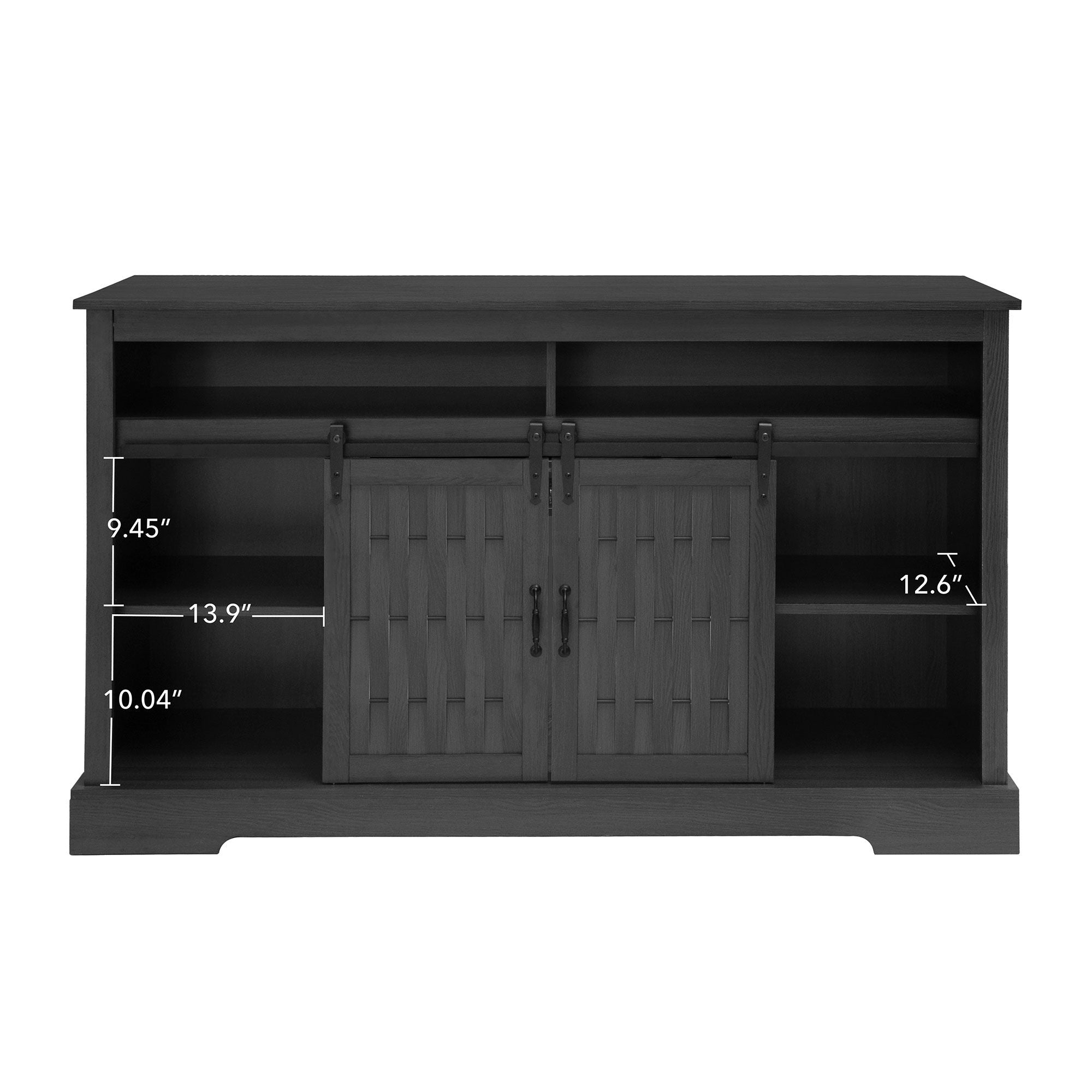 Fireplace TV Stand For Tvs Up To 65", Entertainment Center With 23" Electric Fireplace, Farmhouse TV Stand Industrial Media Console With Sliding Barn Door For Living Room - Dark Gray