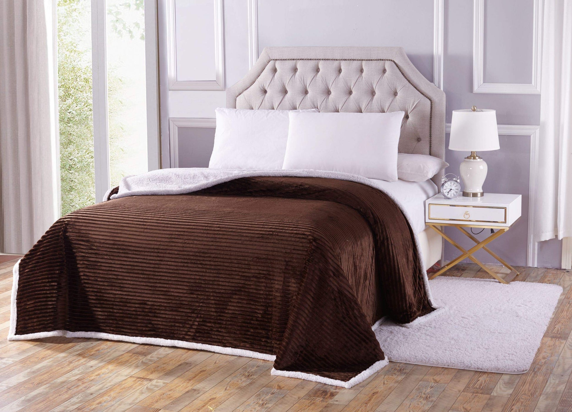 Decor&More Home Essentials Corduroy Sherpa Blanket - Best Buy Furniture