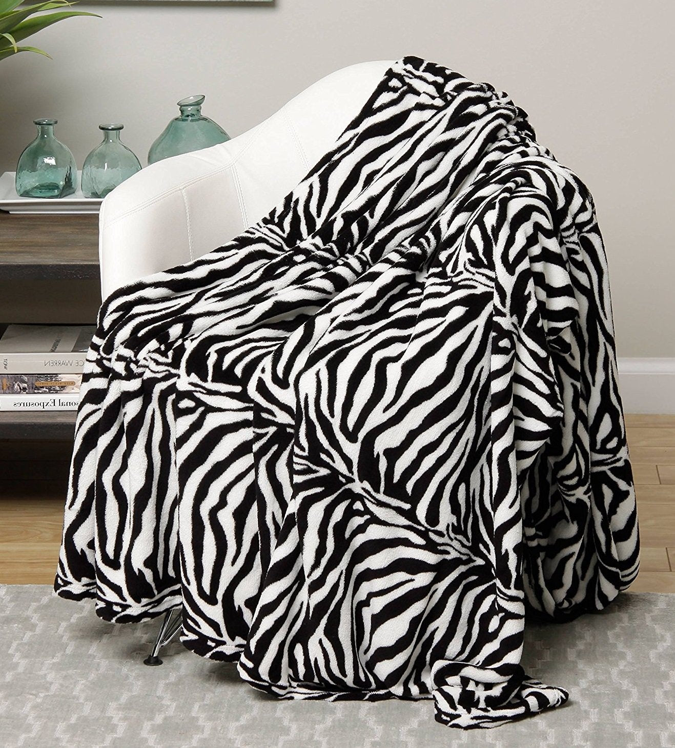 Faith, Hope, Love Home Decor Ultra Lush King Size Zebra Microplush Blanket - Best Buy Furniture