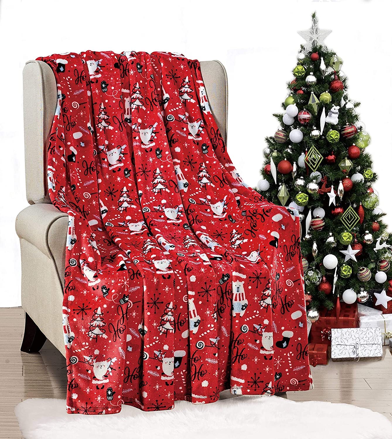 NobleHouse Velvet Touch Holiday Throw Fleece Blanket (50" x 60") - Best Buy Furniture