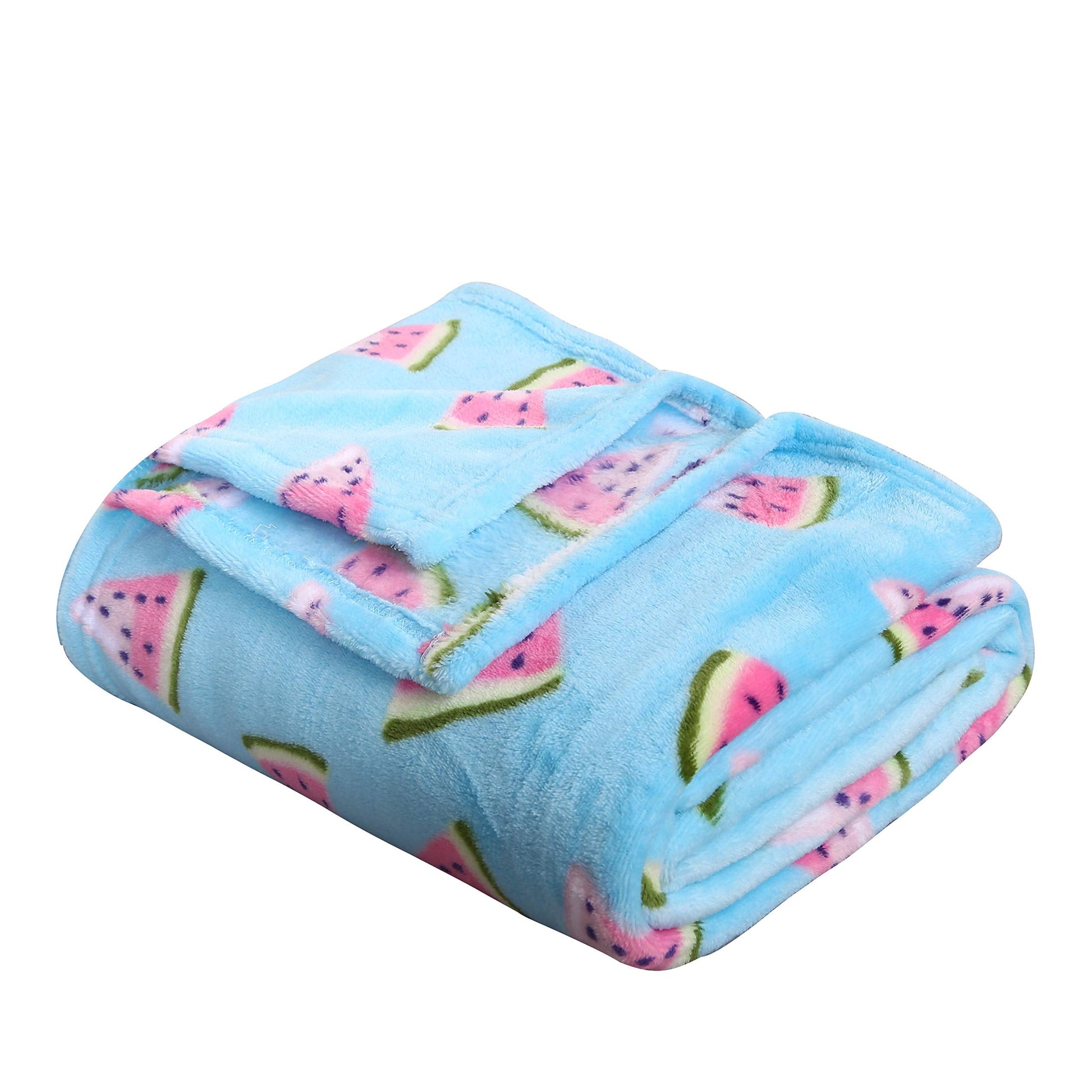 Summertime Whimsy Plush Fleece Throw Blanket (50" x 60") - Watermelon Slices - Best Buy Furniture