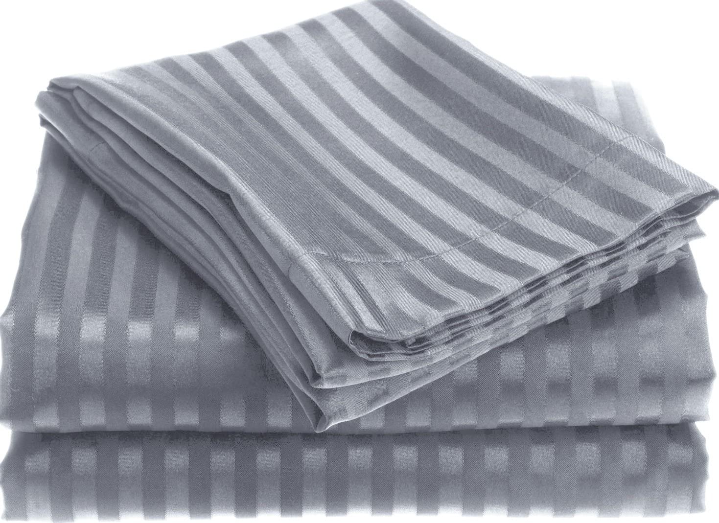 Noble house 1800 series wrinkle resistant embossed stripe sheet set