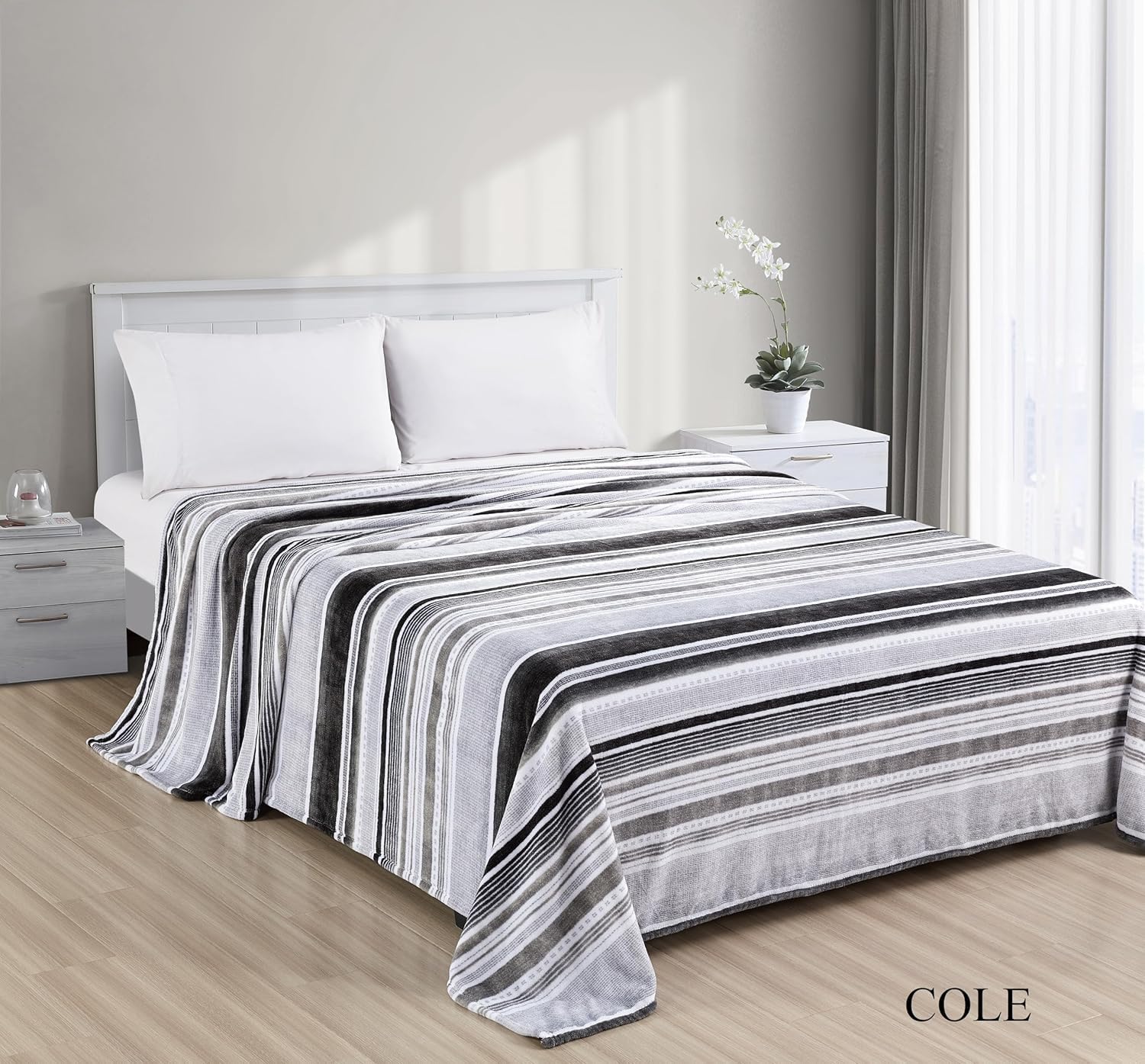 Faith, Hope, Love Home Decor Cole Queen-King Size Plush Blanket - Soft And Cozy Grey Blanket - Best Buy Furniture