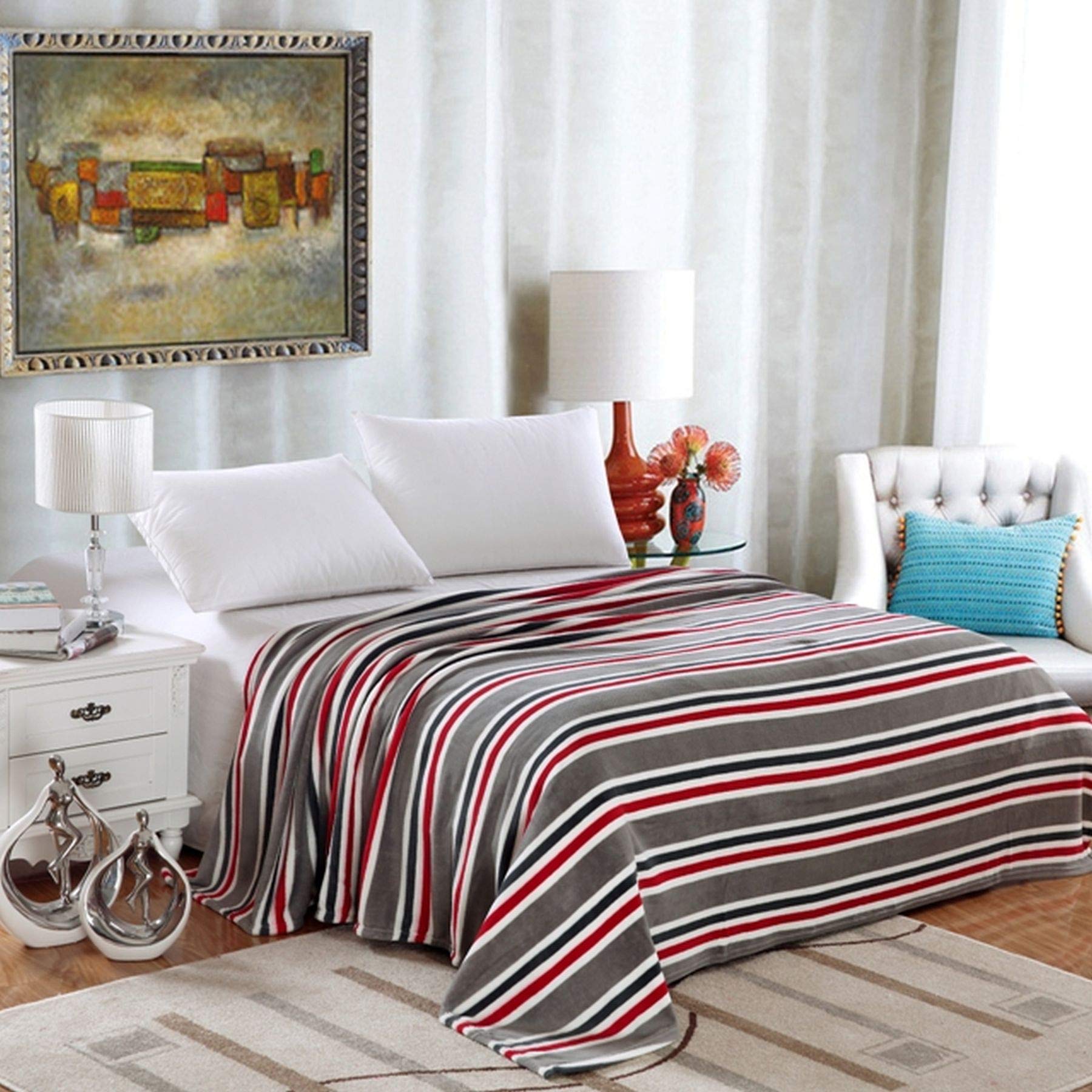 Home Essentials Lauren Geometric Microplush Blanket - Best Buy Furniture