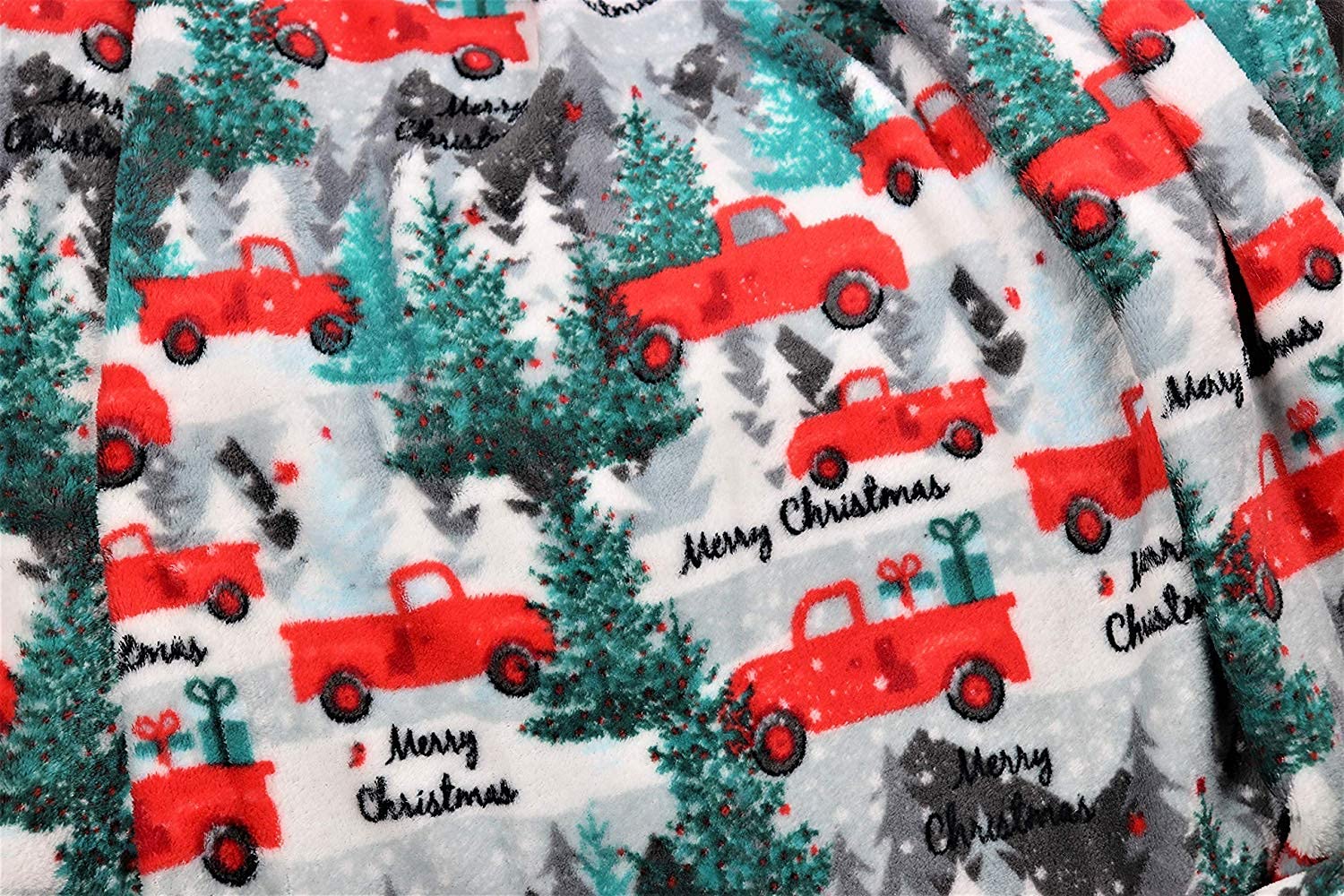 Decor&More Festive Holiday Microplush Throw Blanket (50" x 60") - Christmas Pickup Truck Blanket - Cozy Red Truck Christmas Blanket - Best Buy Furniture