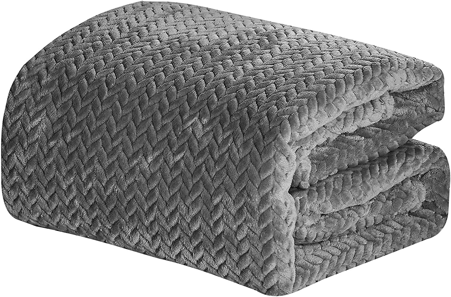 Decor&More Noble House Extra Heavy Chevron Braided Throw Blanket (50" x 60") - Grey - Best Buy Furniture