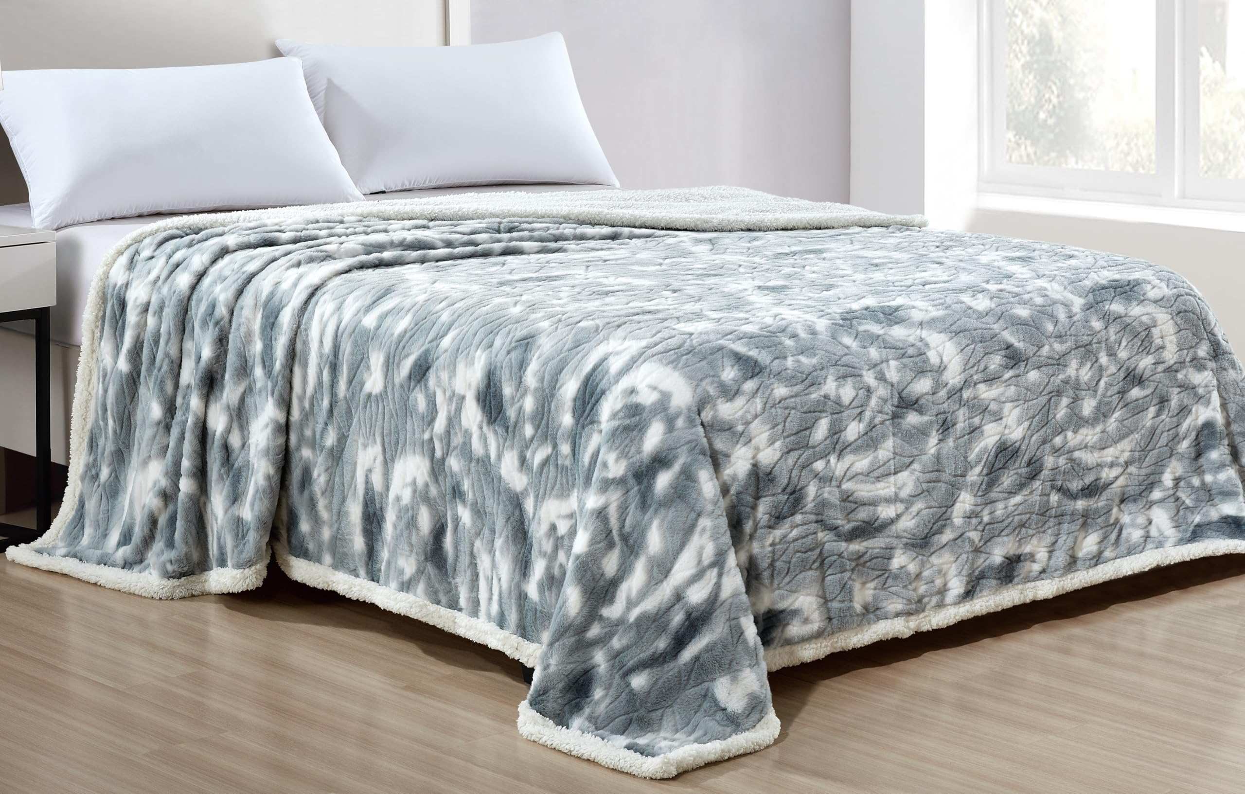 Faith, Hope, Love Home Decor King Size Alaska Faux Fur Sherpa Blanket - Best Buy Furniture