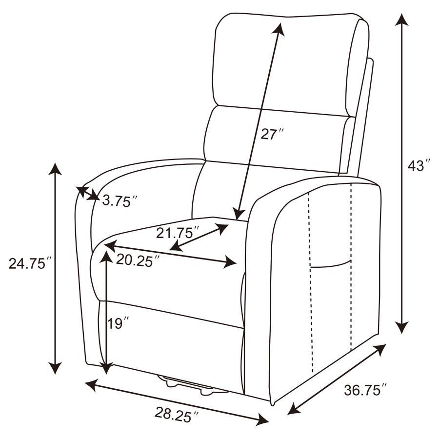 Amsdell - Upholstered Power Lift Recliner With Remote - Black