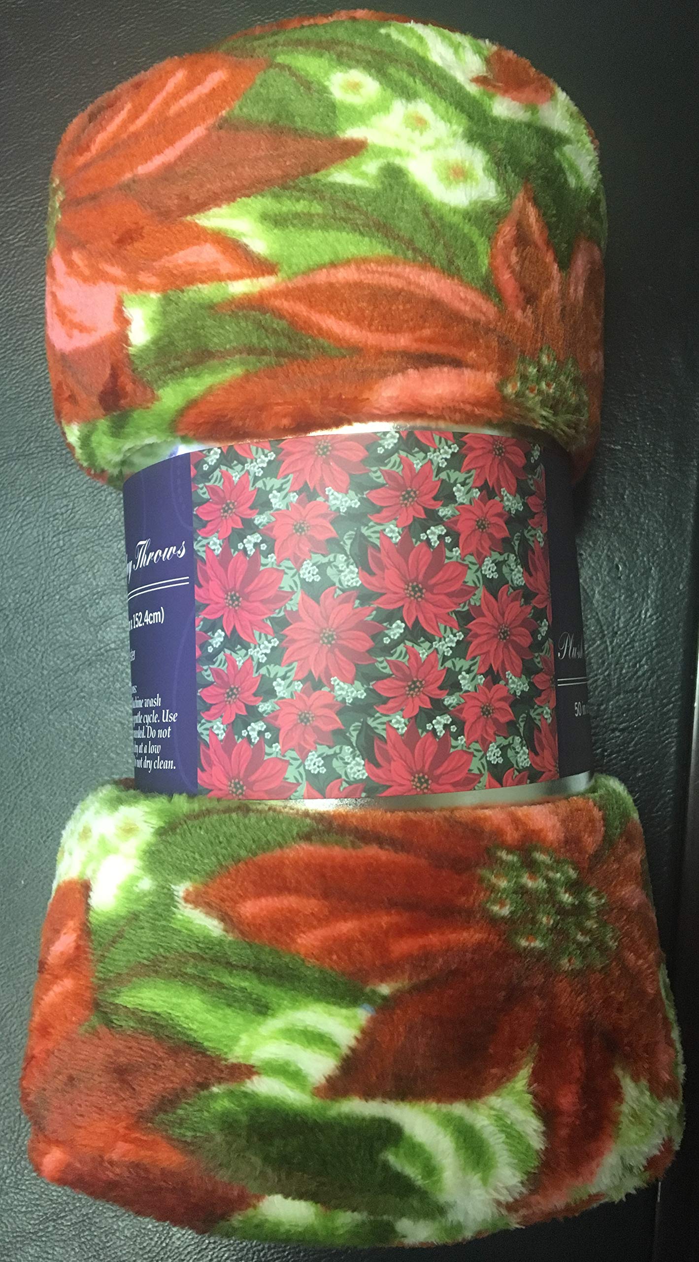 Decor&More Home Essentials Christmas Throw (50" x 60") - Poinsettia - Best Buy Furniture