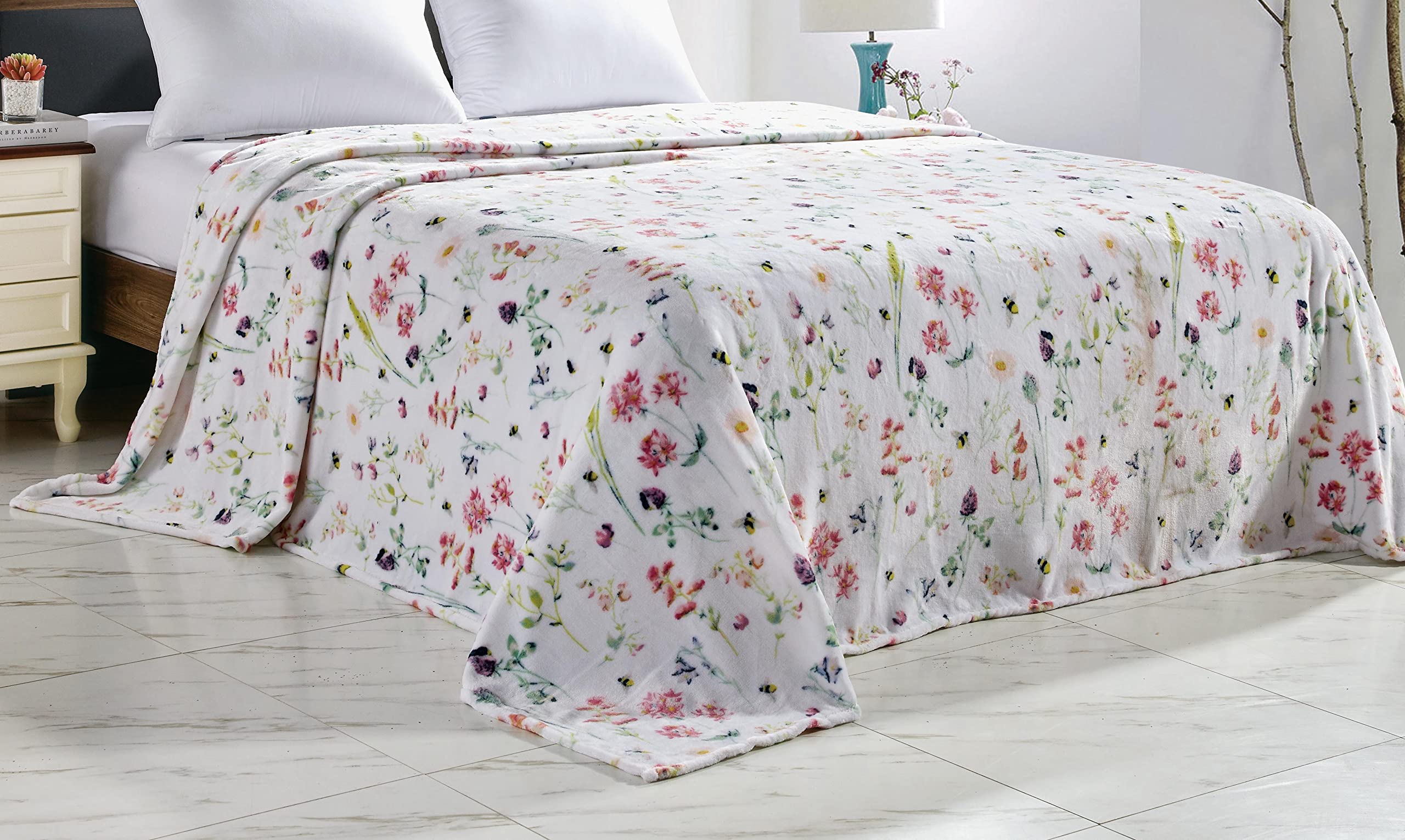 Faith, Hope, Love Home Decor Primavera In Bloom Oversized Luxe Plush King Size Blanket - Best Buy Furniture