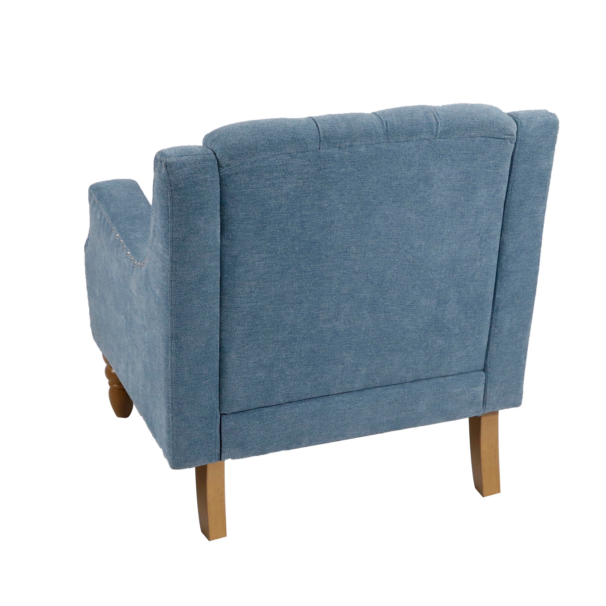 Accent Chair, Living Room Chair, Footrest Chair Set With Vintage Brass Studs, Button Tufted Upholstered Armchair For Living Room, Comfy Reading Chair For Bedroom, Reception Room - Best Buy Furniture