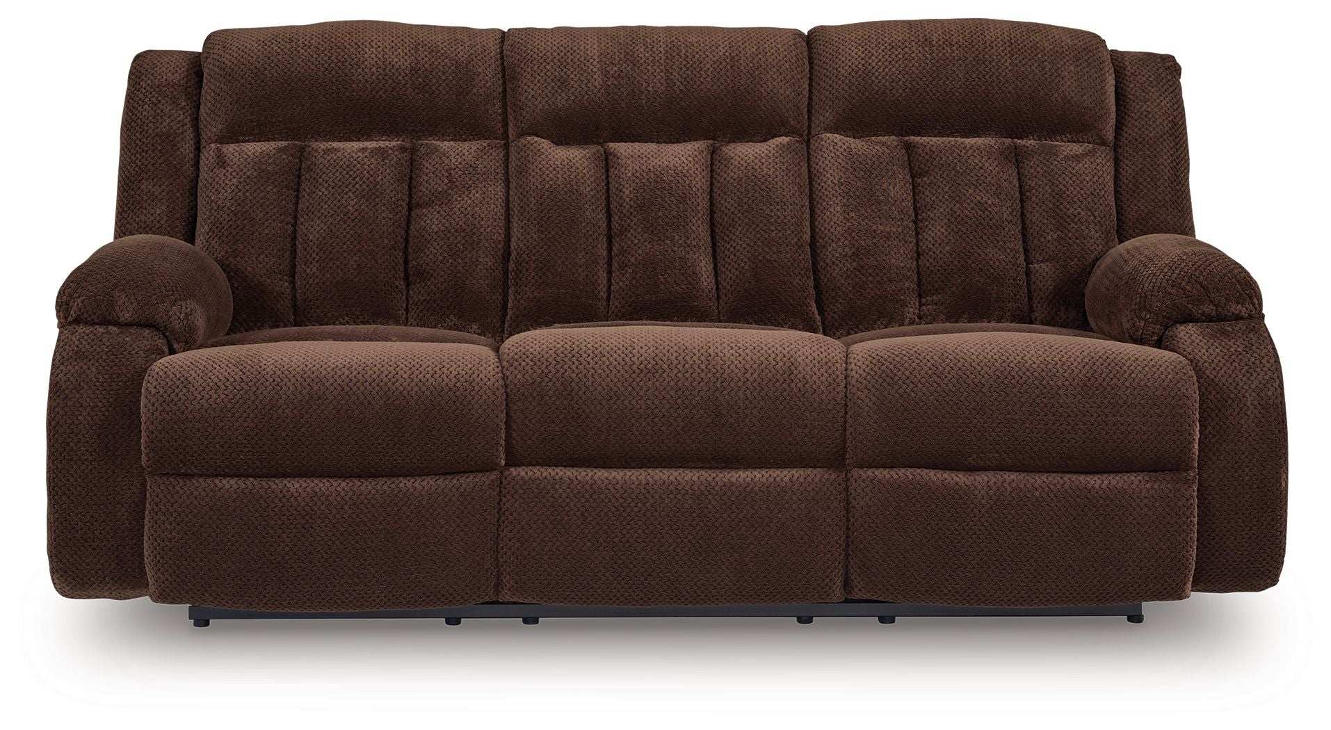 Free Wake - Chocolate - Reclining Power Sofa With Drop Down Table