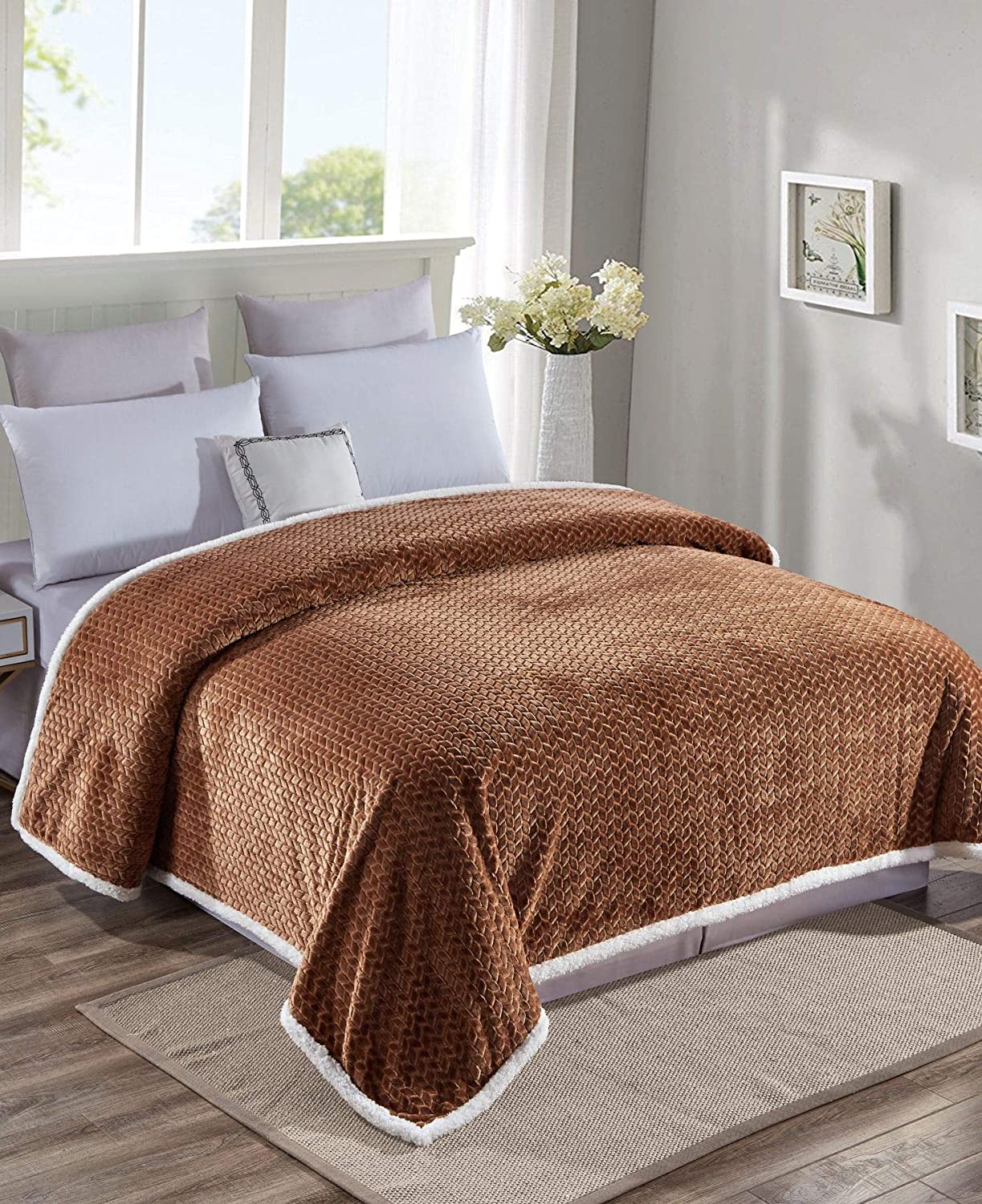 Home essentials braided sherpa blanket