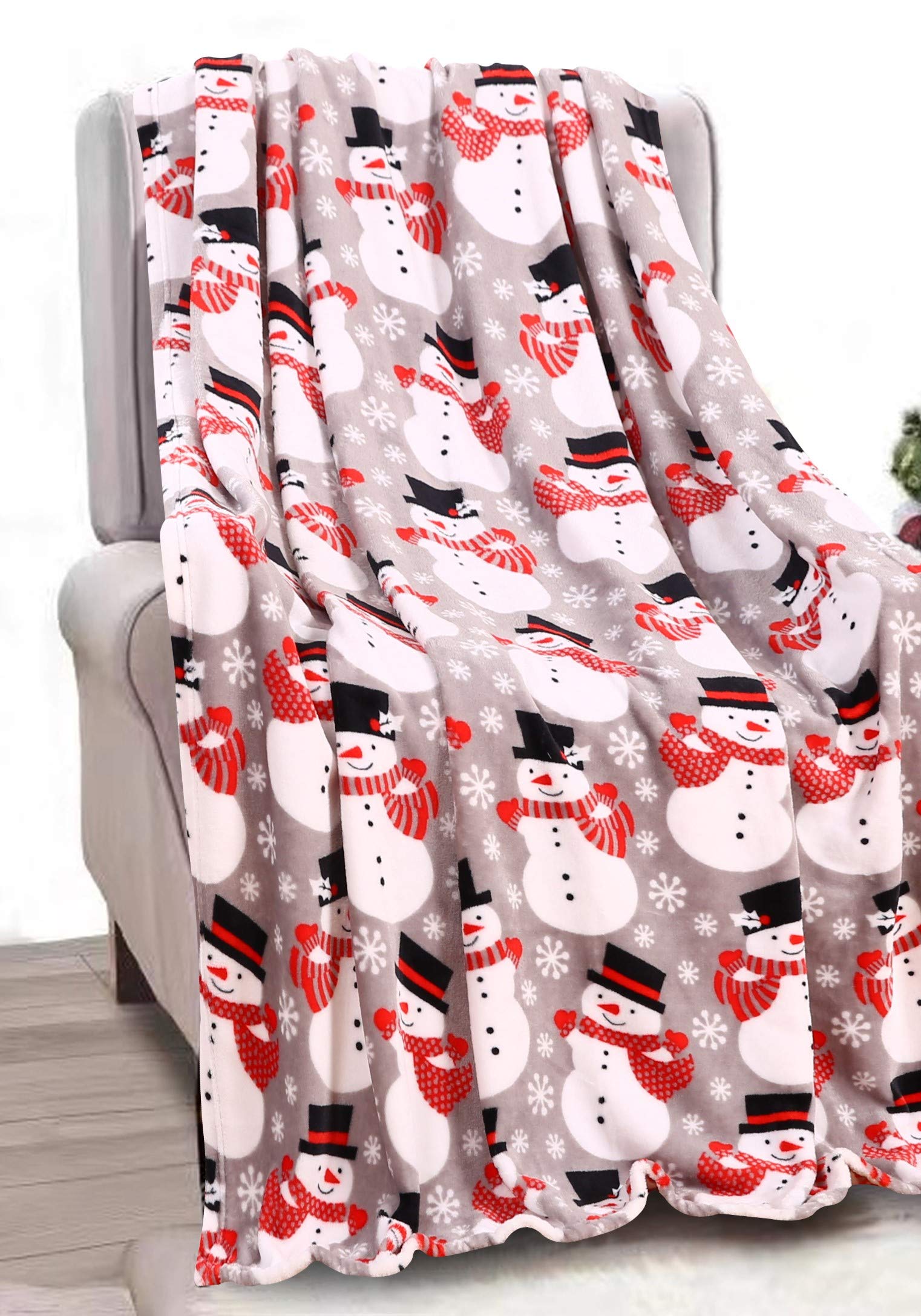 Faith, Hope, Love Home Décor Santa'S Little Helper Collection Festive And Cuddly Holiday Microplush Throw Blanket (50" X 60") - Winter Snowman - Best Buy Furniture