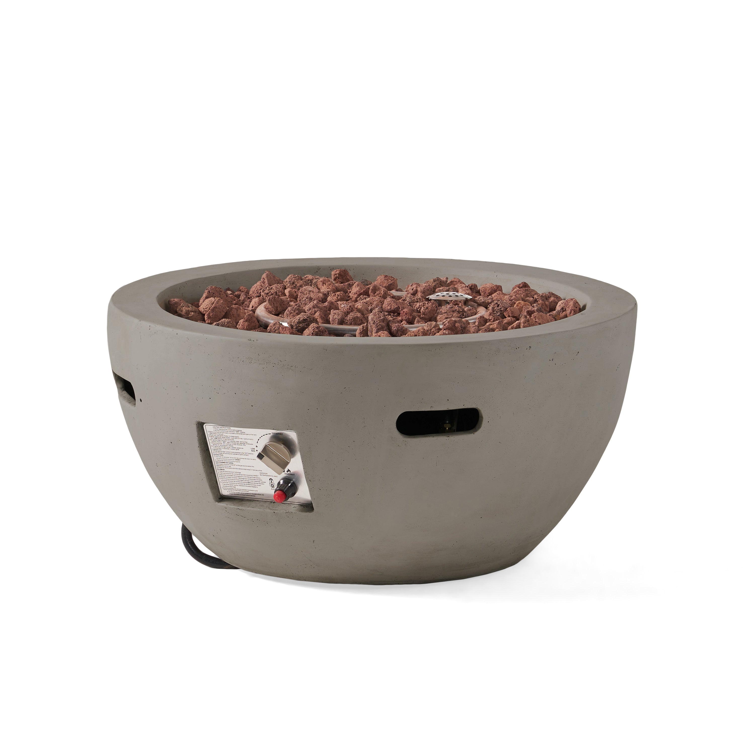 27" Bowl Shaped MGO Propane Fire Pit - Light Grey