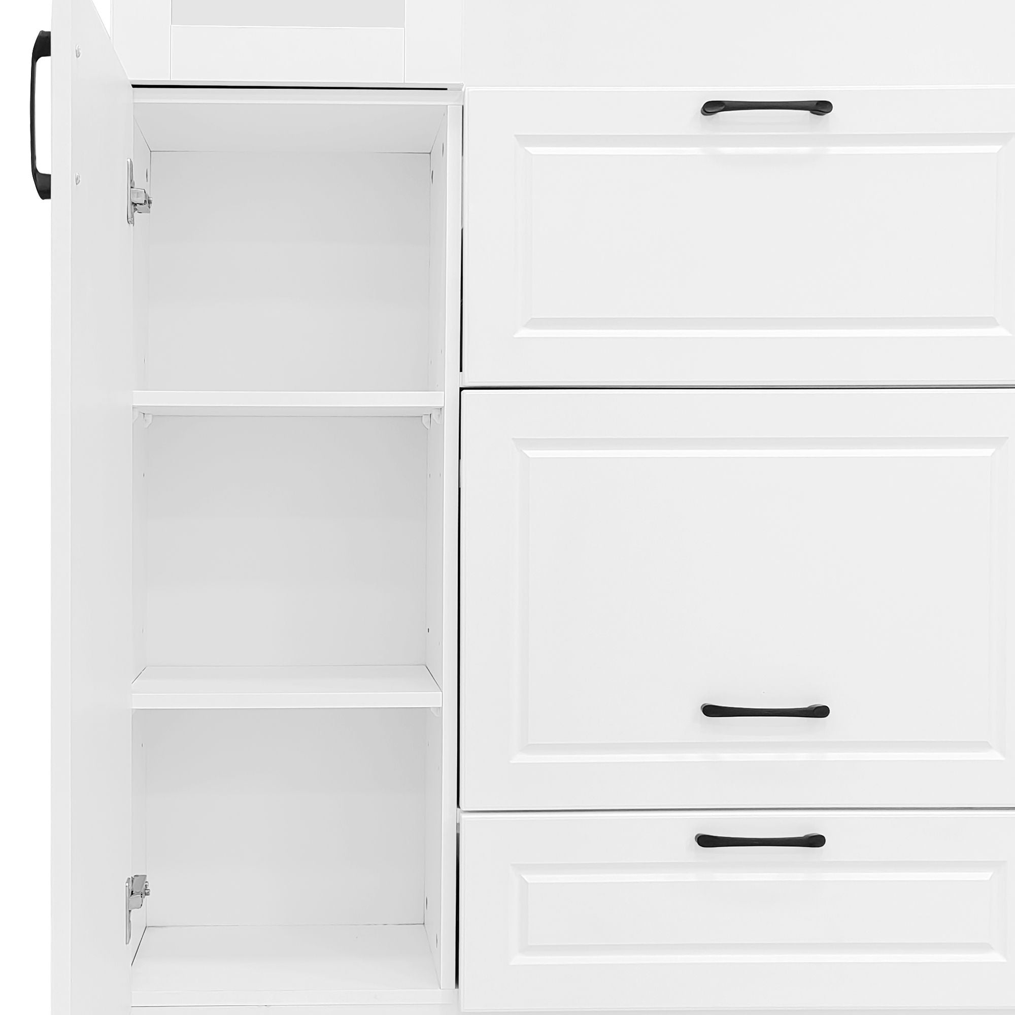 Entryway Bench With Integrated Shoe Cabinet, 3 In 1 Design And Mirrored Cabinet Door, Hall Tree With 4 Sturdy Hooks And Foldable Seat For Entrance, Living Room - White