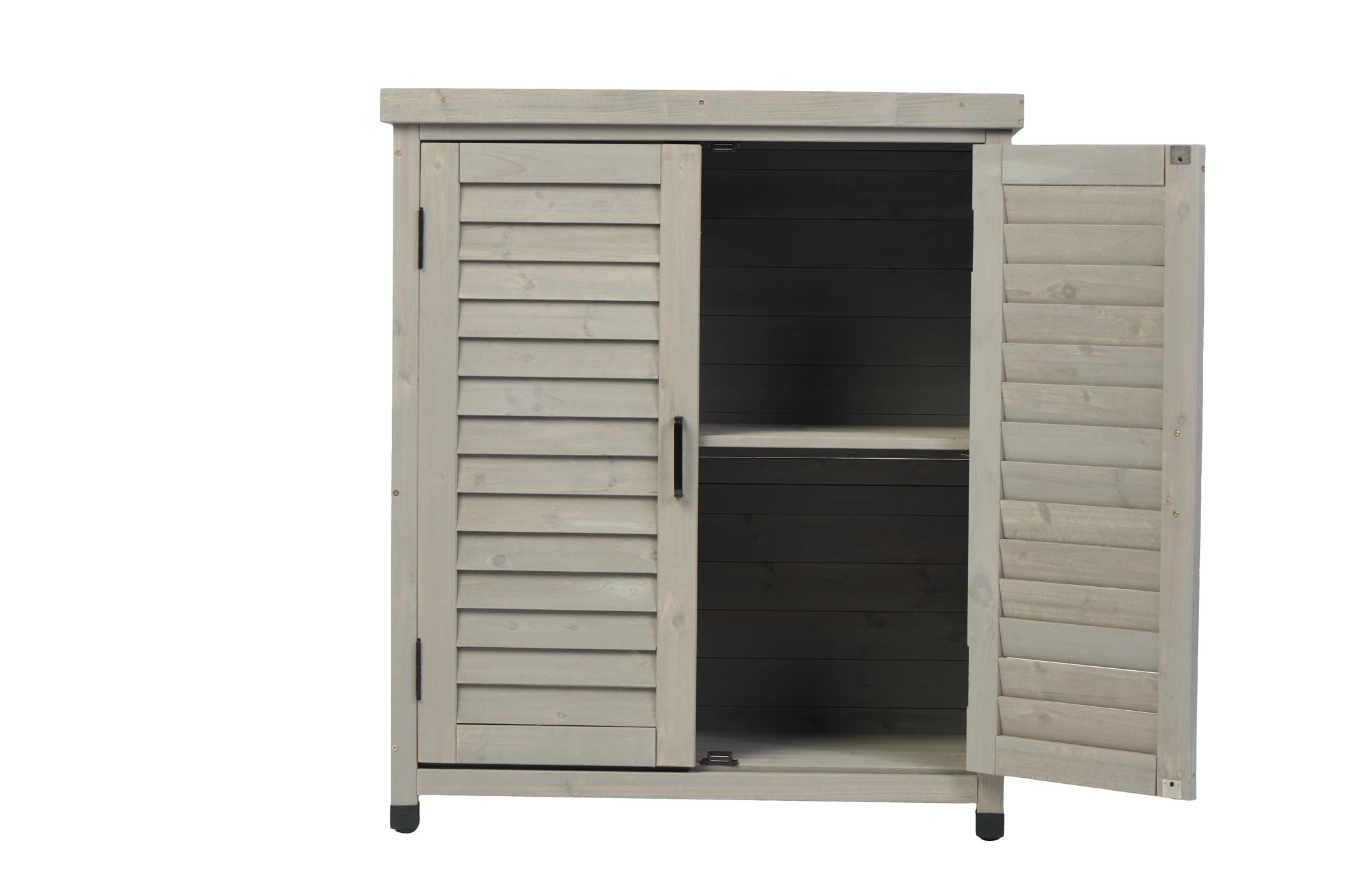 Potting Bench With Storage Cabinet And Metal Table Top For Outdoor