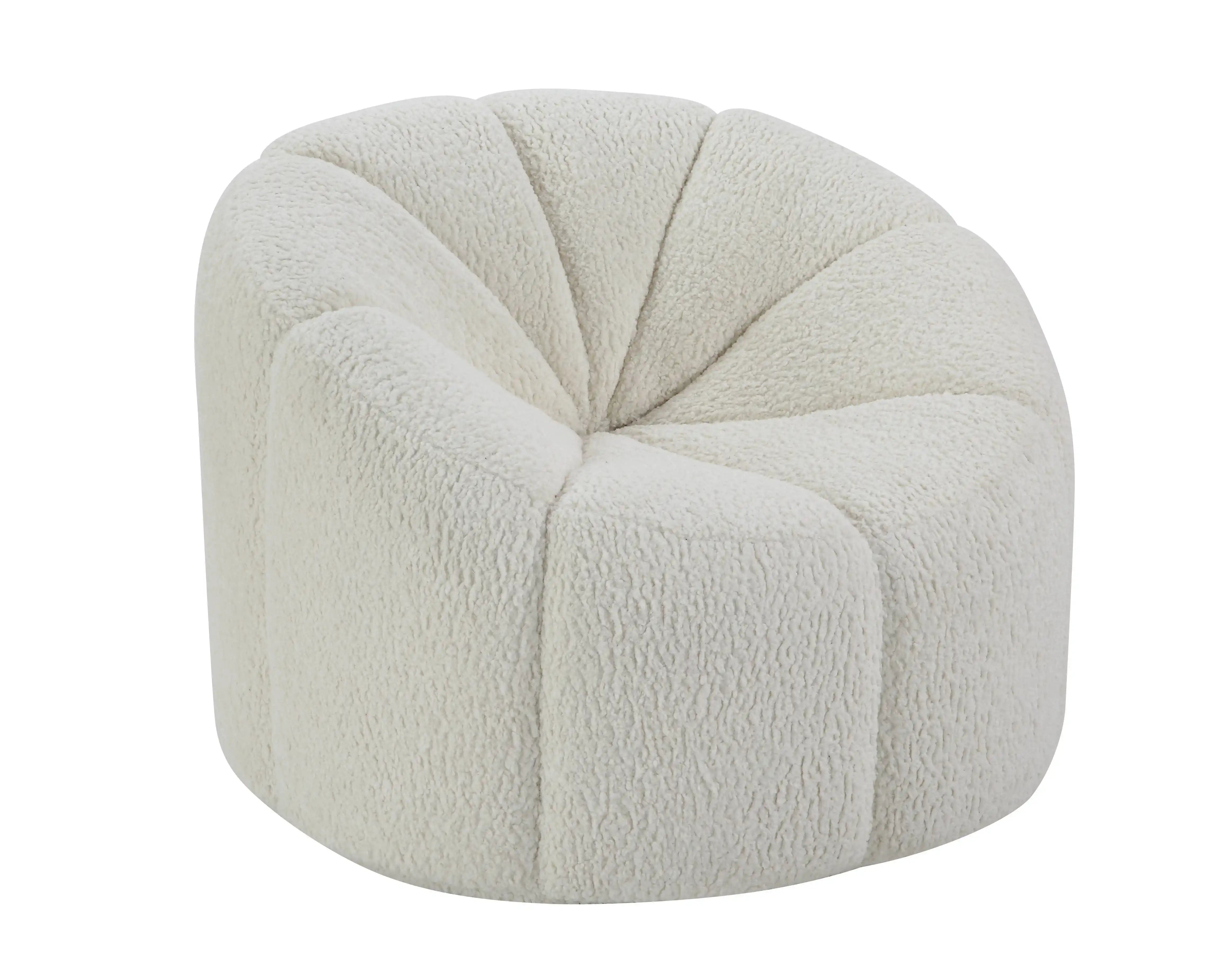 Osmash - Teddy Sherpa Chair With Swivel - White - Best Buy Furniture