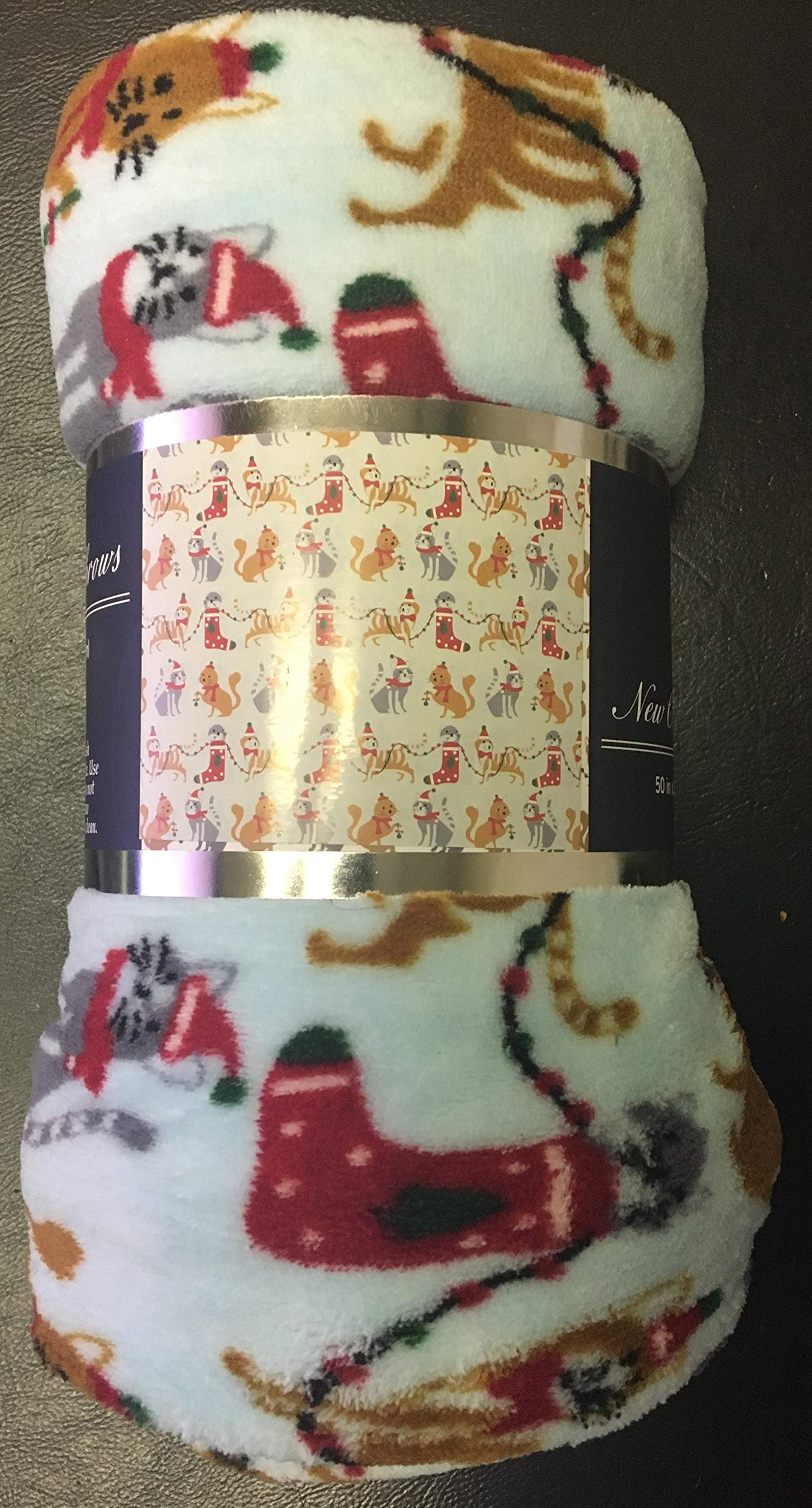 Faith, Hope, Love Home Decor Home Essentials Ultra Soft Blue Christmas Cats Holiday Throw Blanket (50" X 60") - Best Buy Furniture