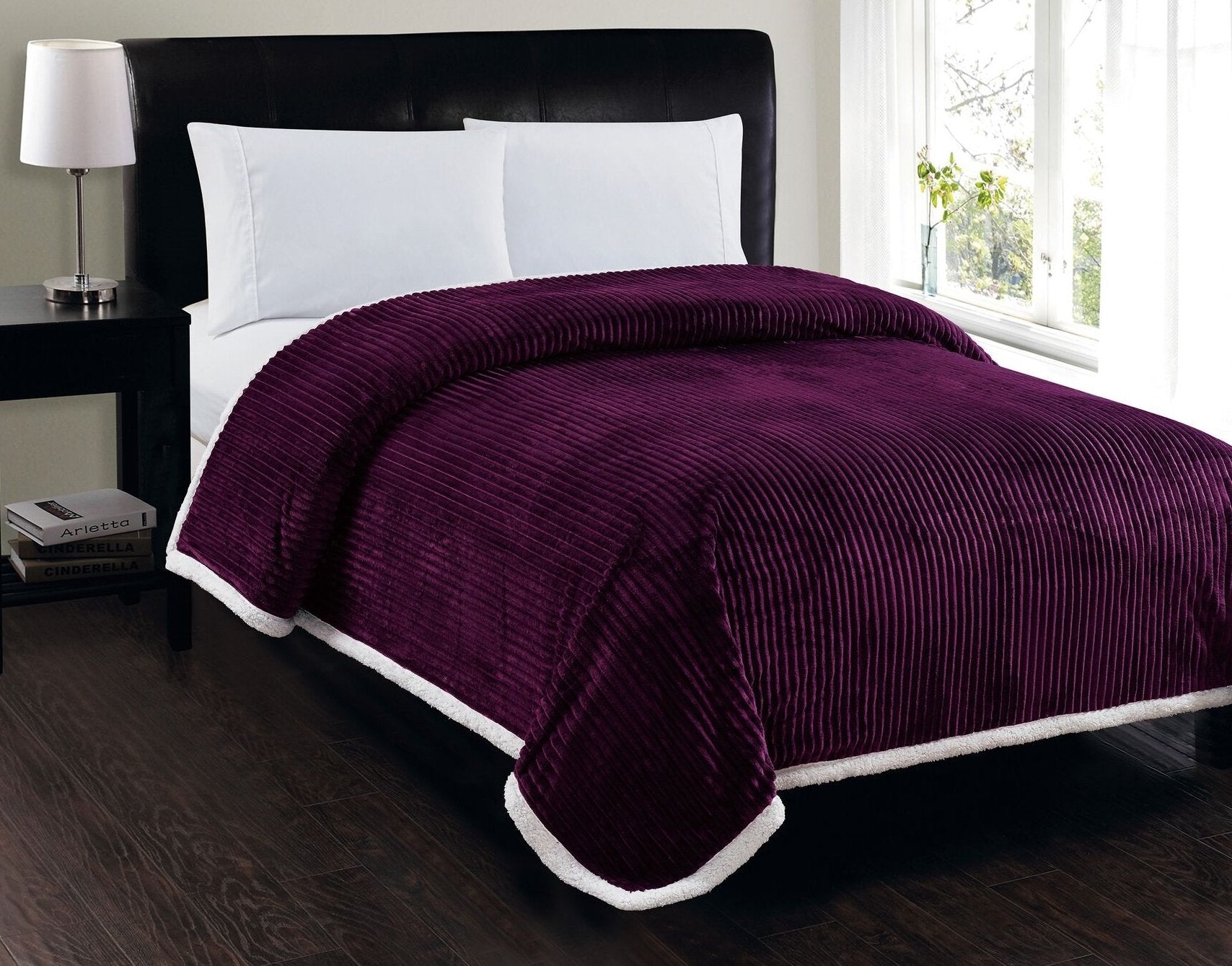 Decor&More Ultra Lush Reversible Sherpa Corduroy Blanket - Best Buy Furniture