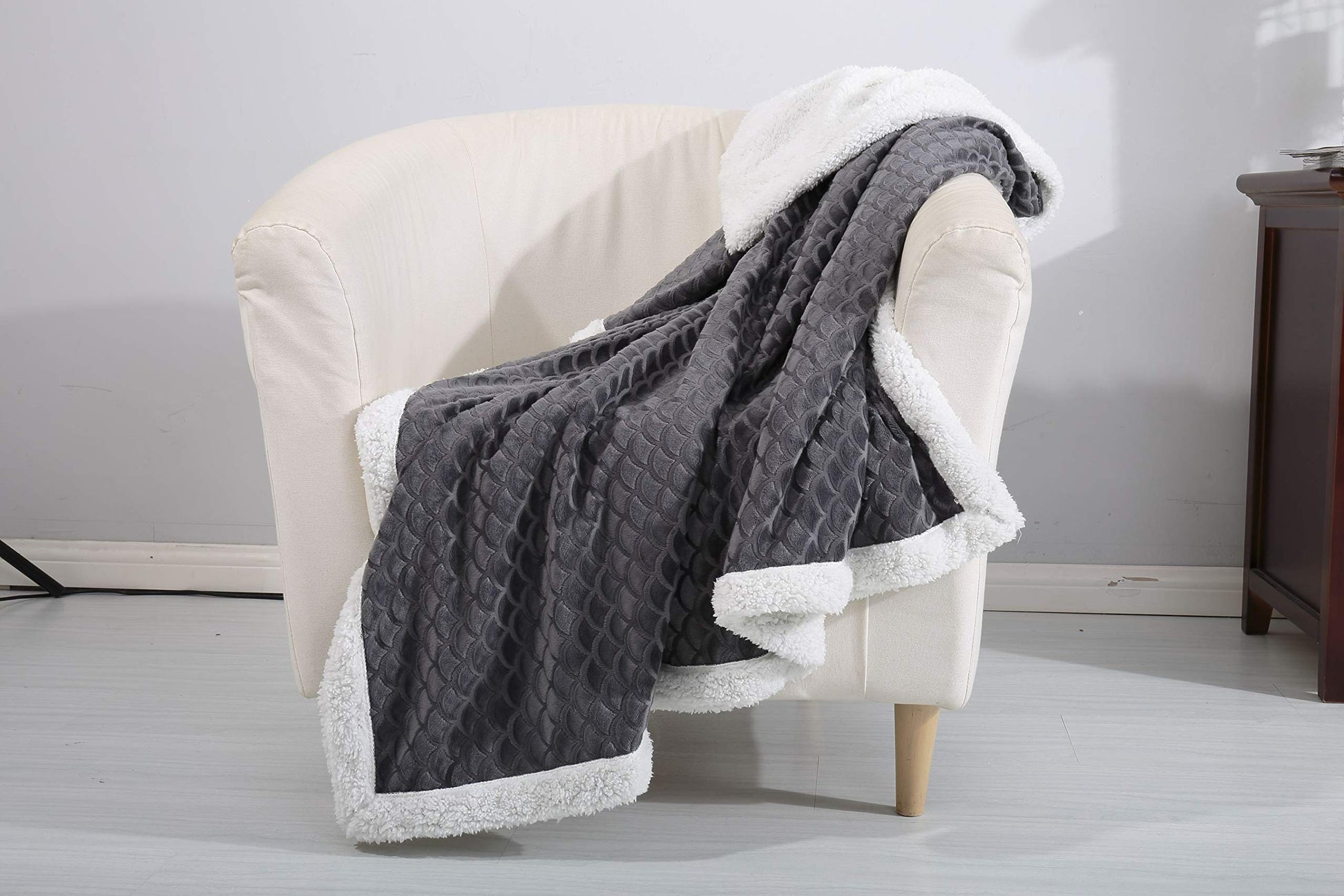 Decor&More Home Essentials Mermaid Oversized Sherpa Blanket - Best Buy Furniture